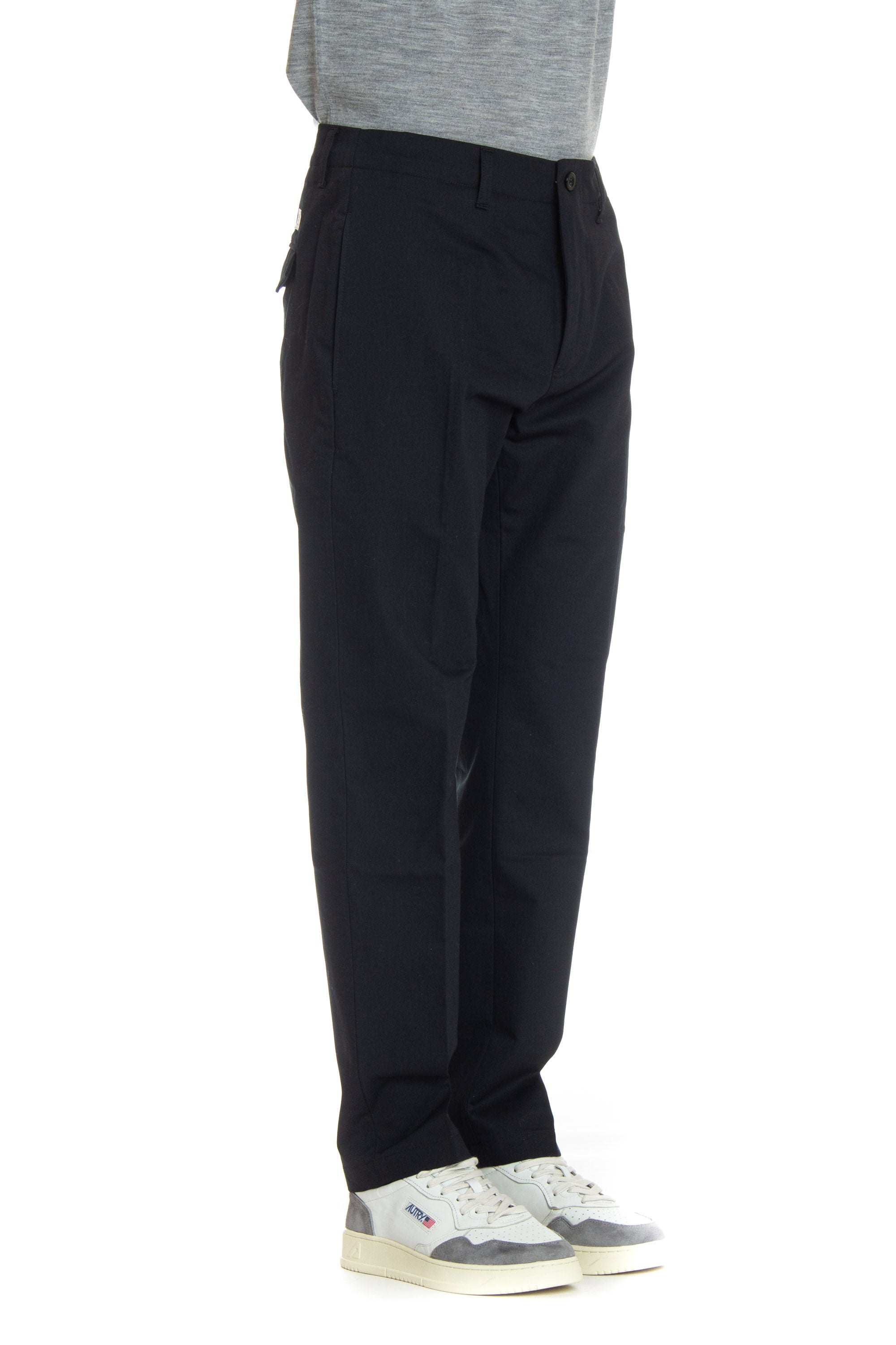 Off-fit cotton drill trousers