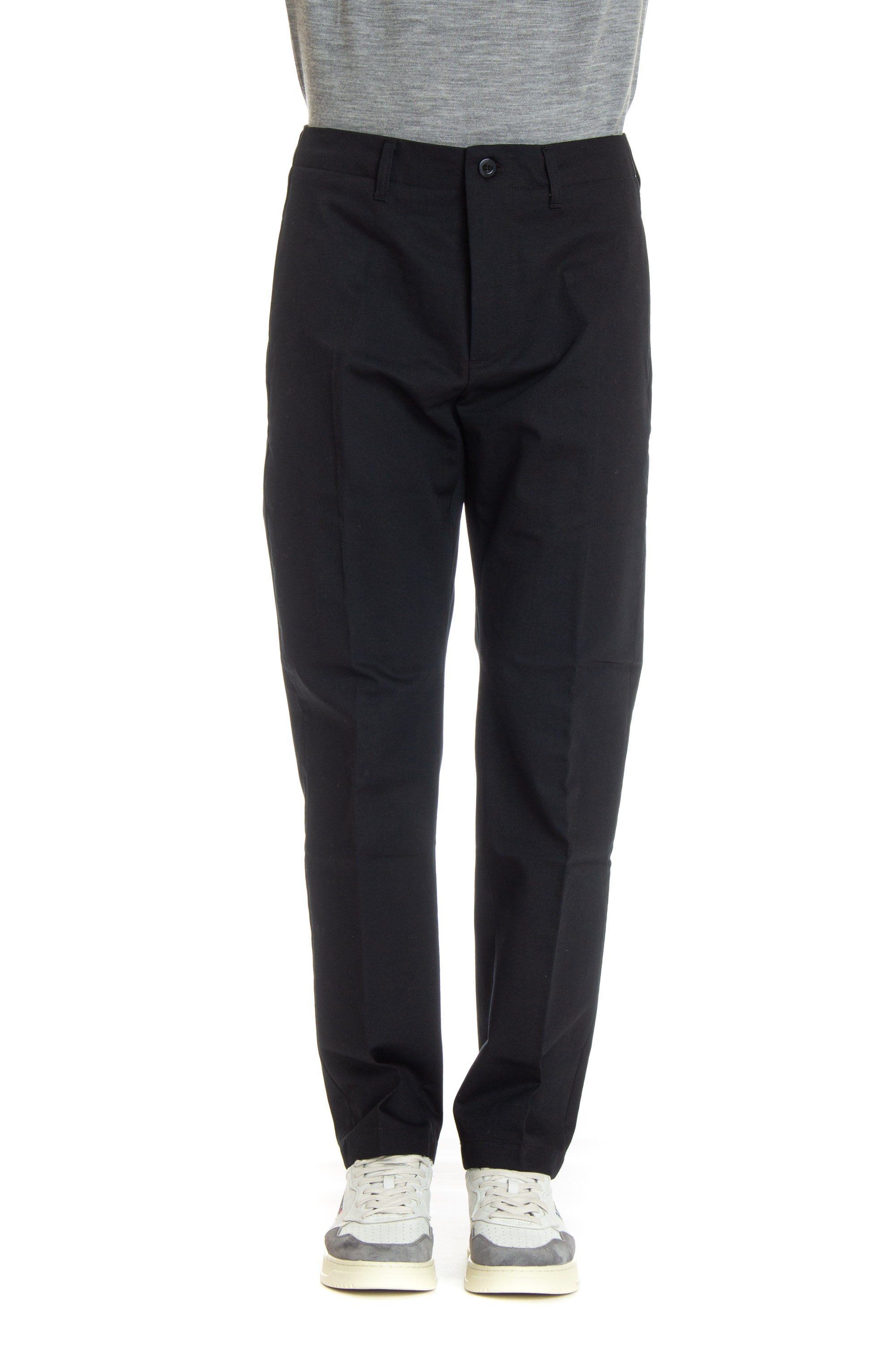 Off-fit cotton drill trousers