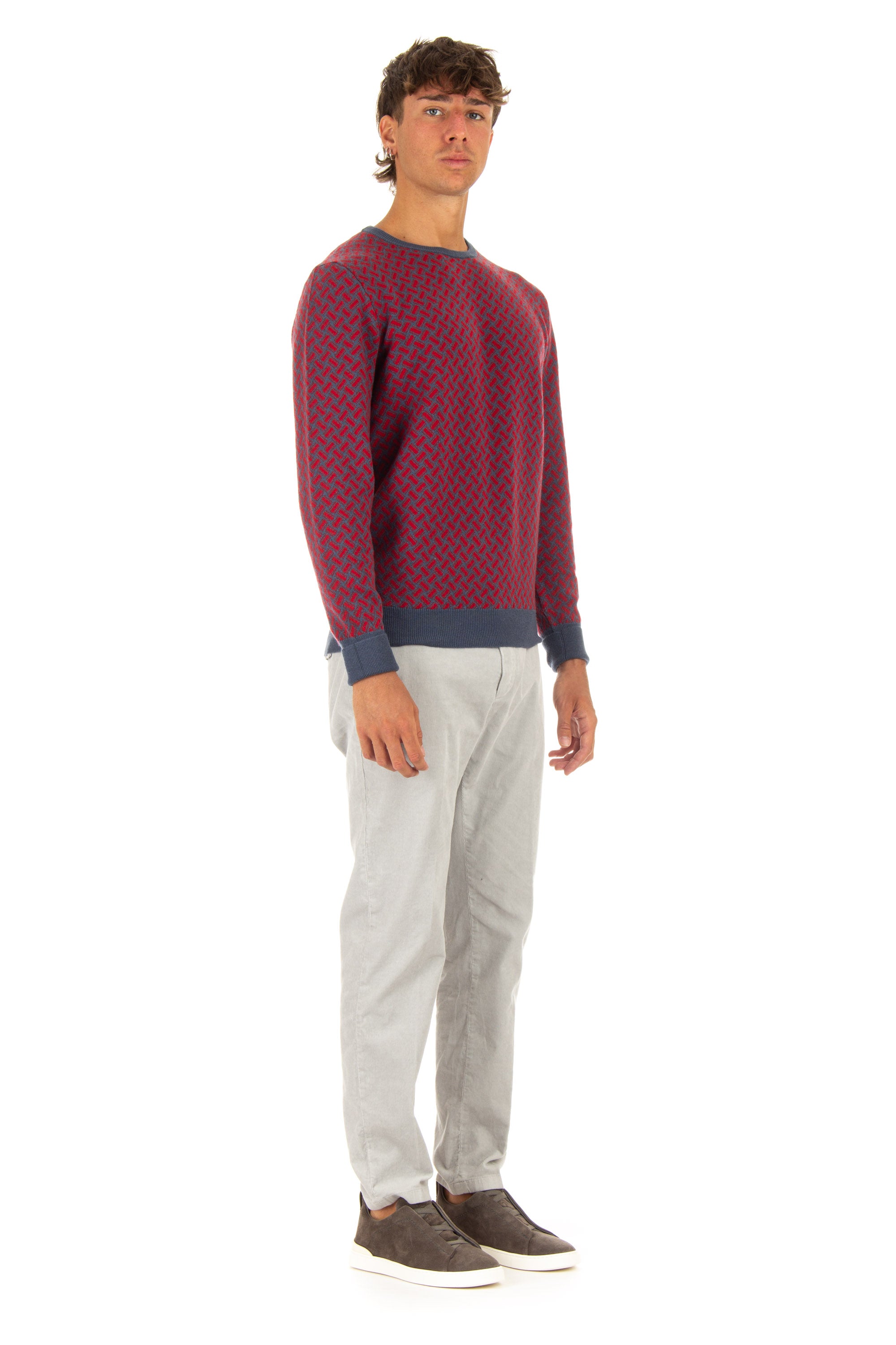 Biscuit crew neck sweater in pure cashmere
