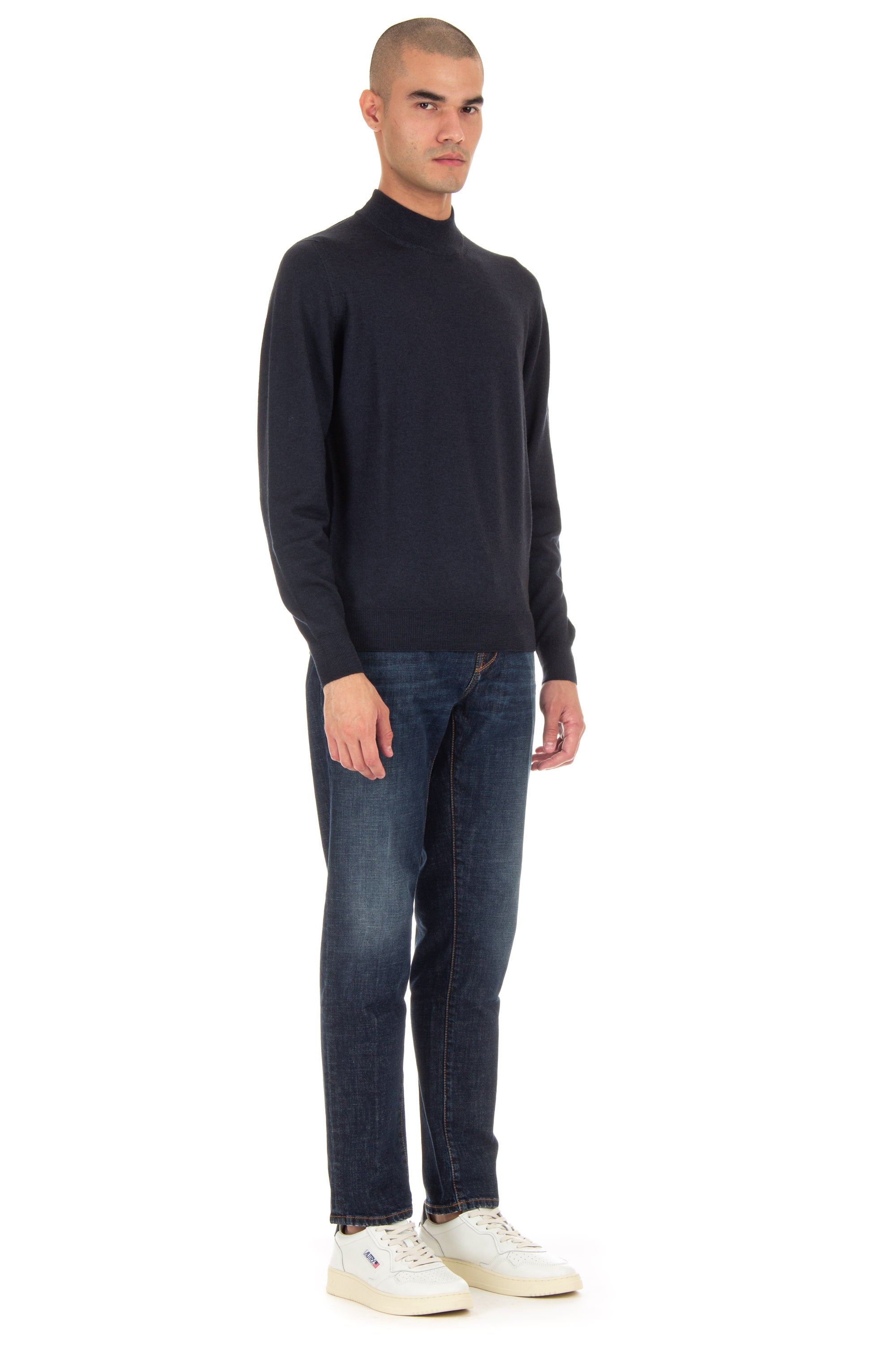 Mock neck sweater in frosted wool