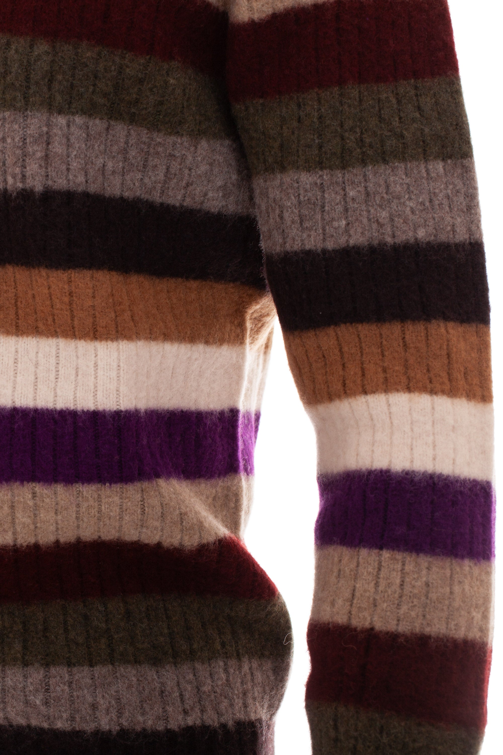 Striped lambswool crew neck sweater