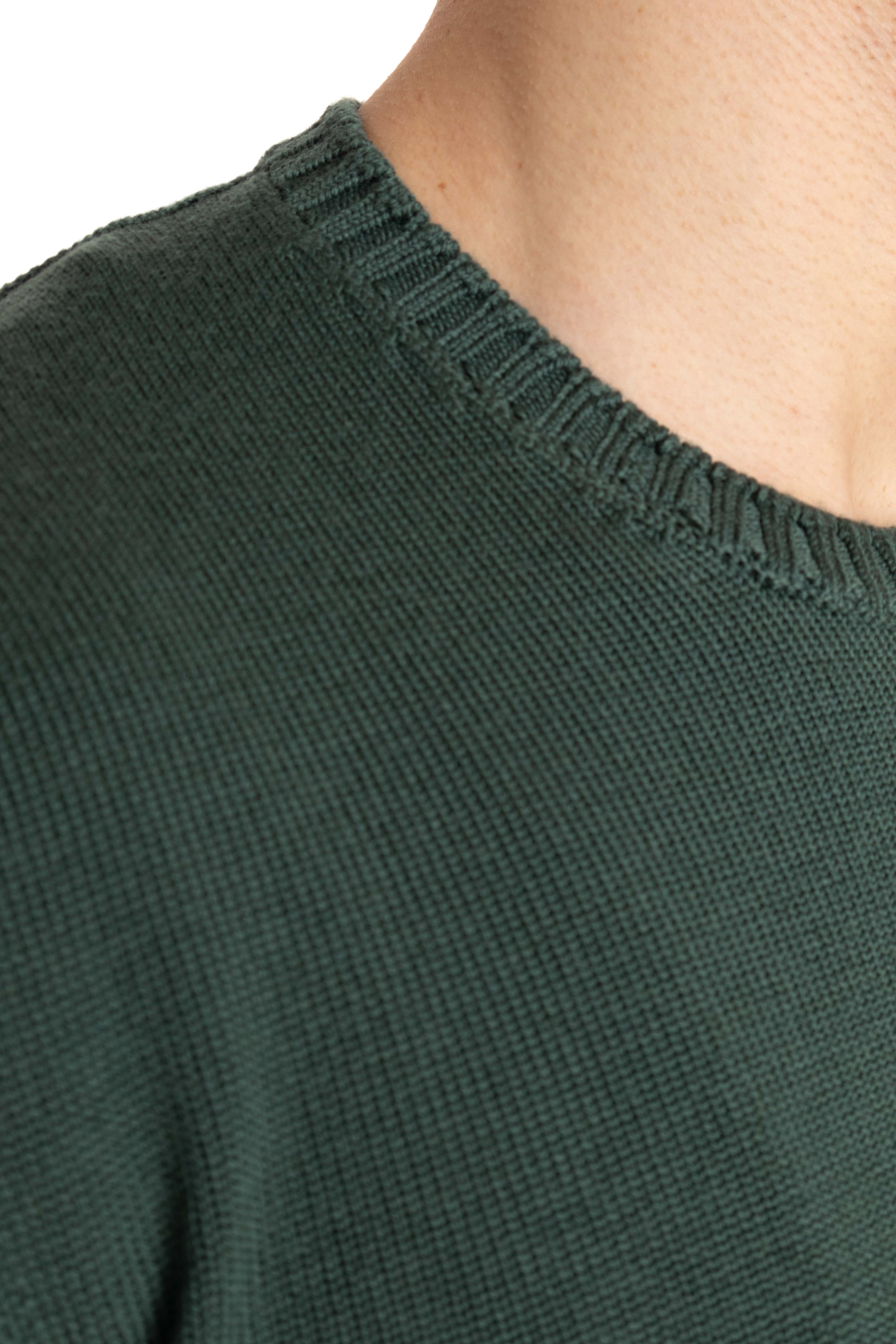 Crew-neck sweater in 7 gauge merino wool