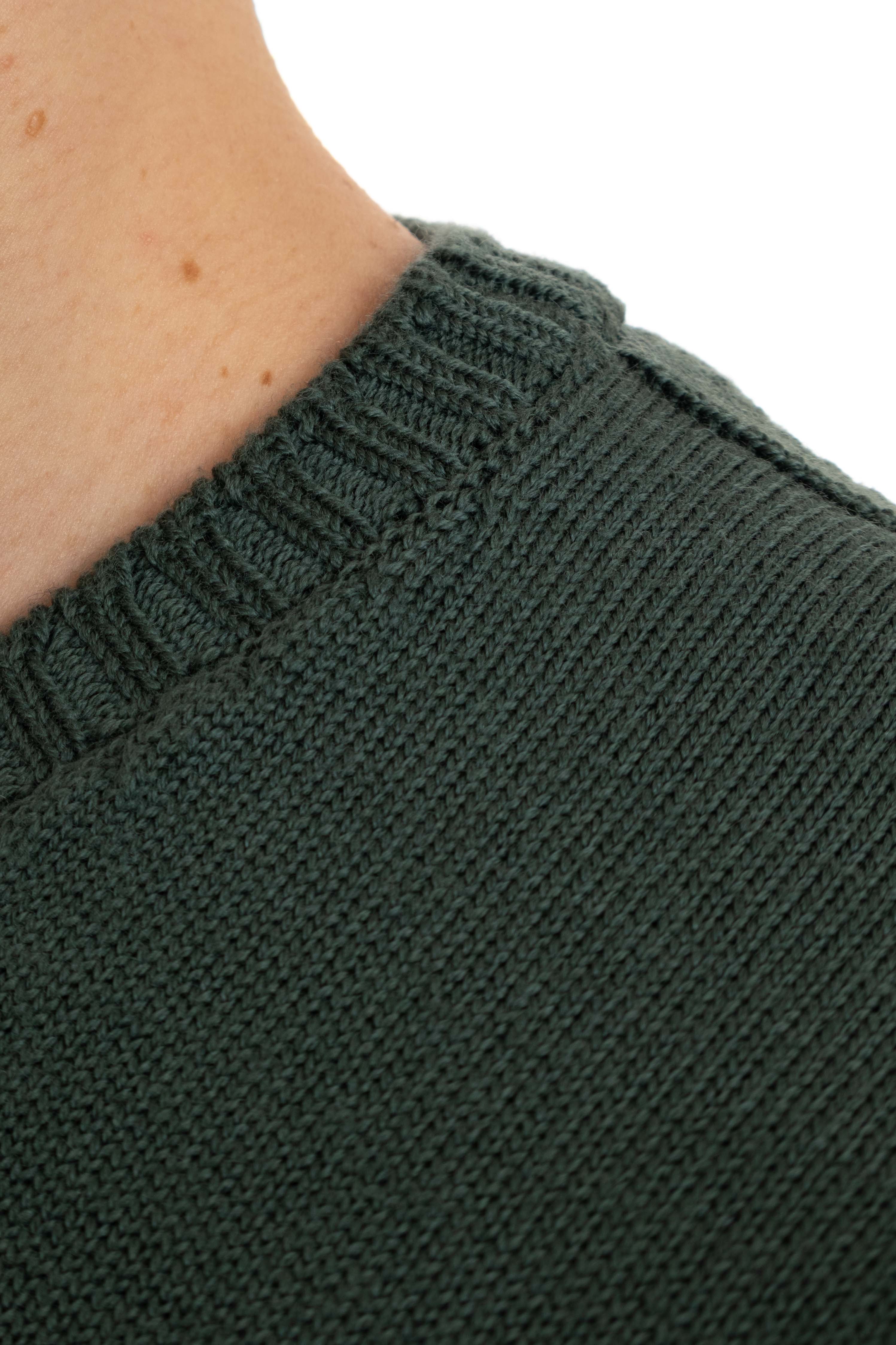 Crew-neck sweater in 7 gauge merino wool