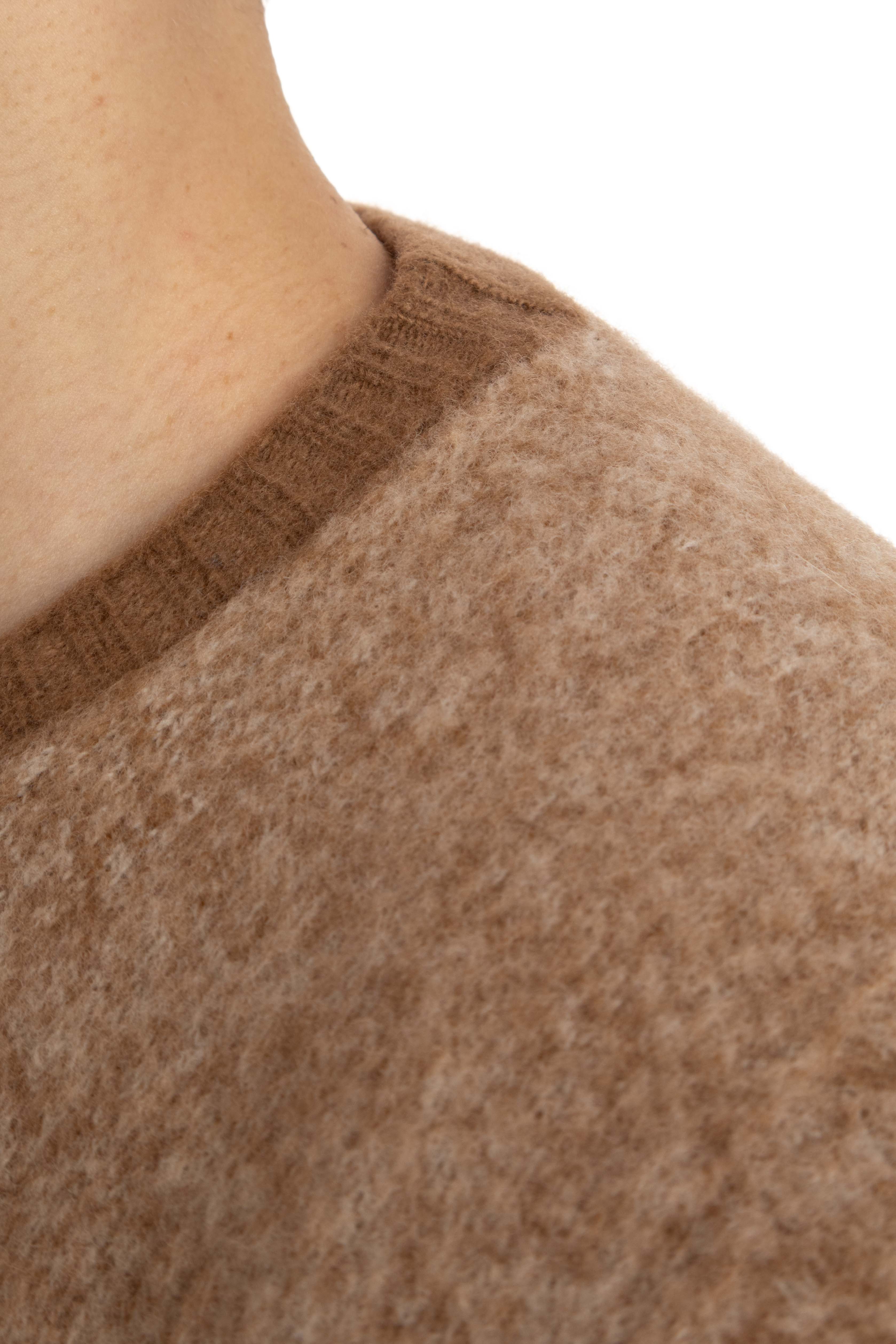 Crew-neck sweater in supersoft brushed wool