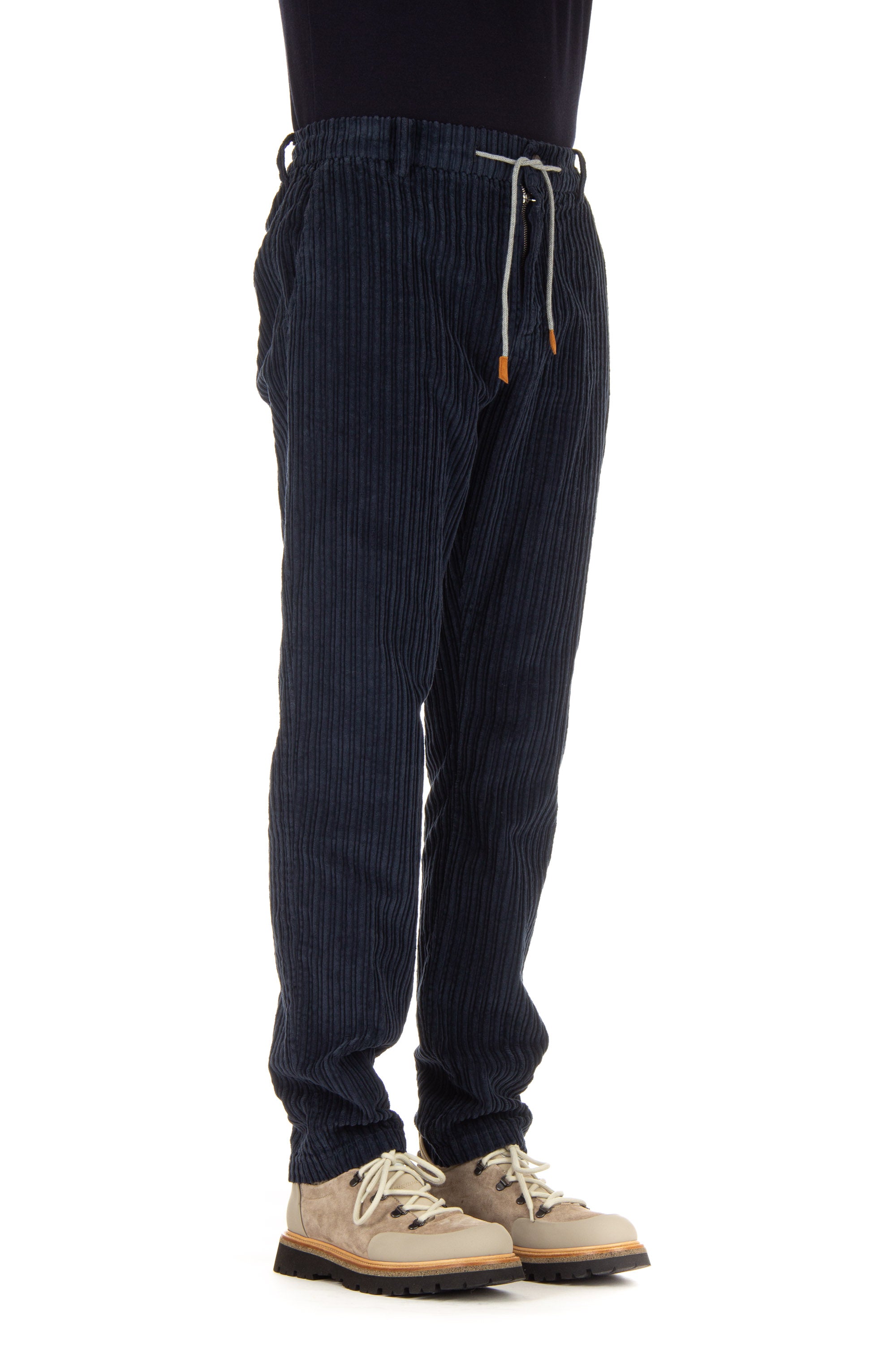 Pantalone jogger in velluto costa roccia