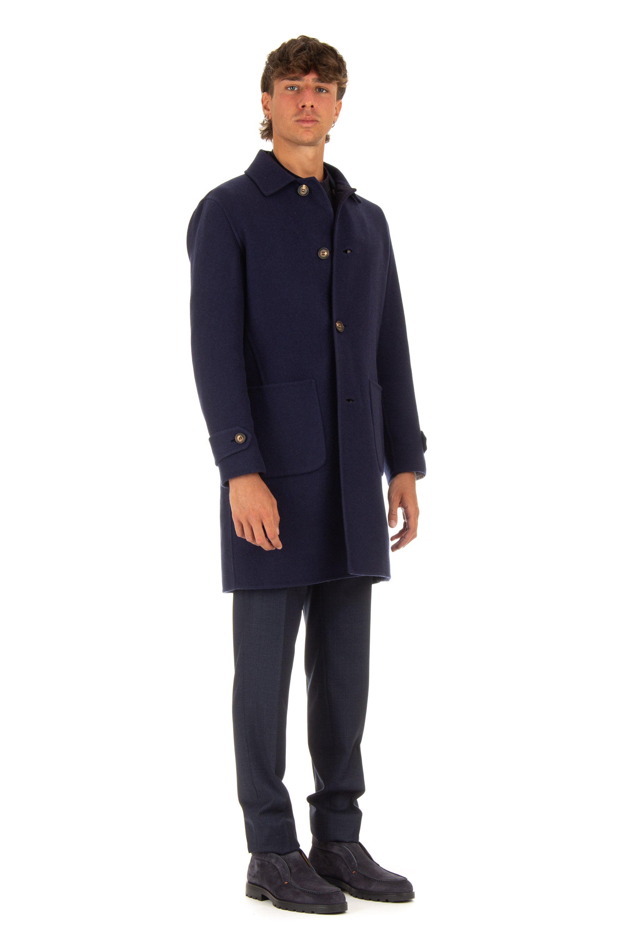 Reversible coat in double cashmere