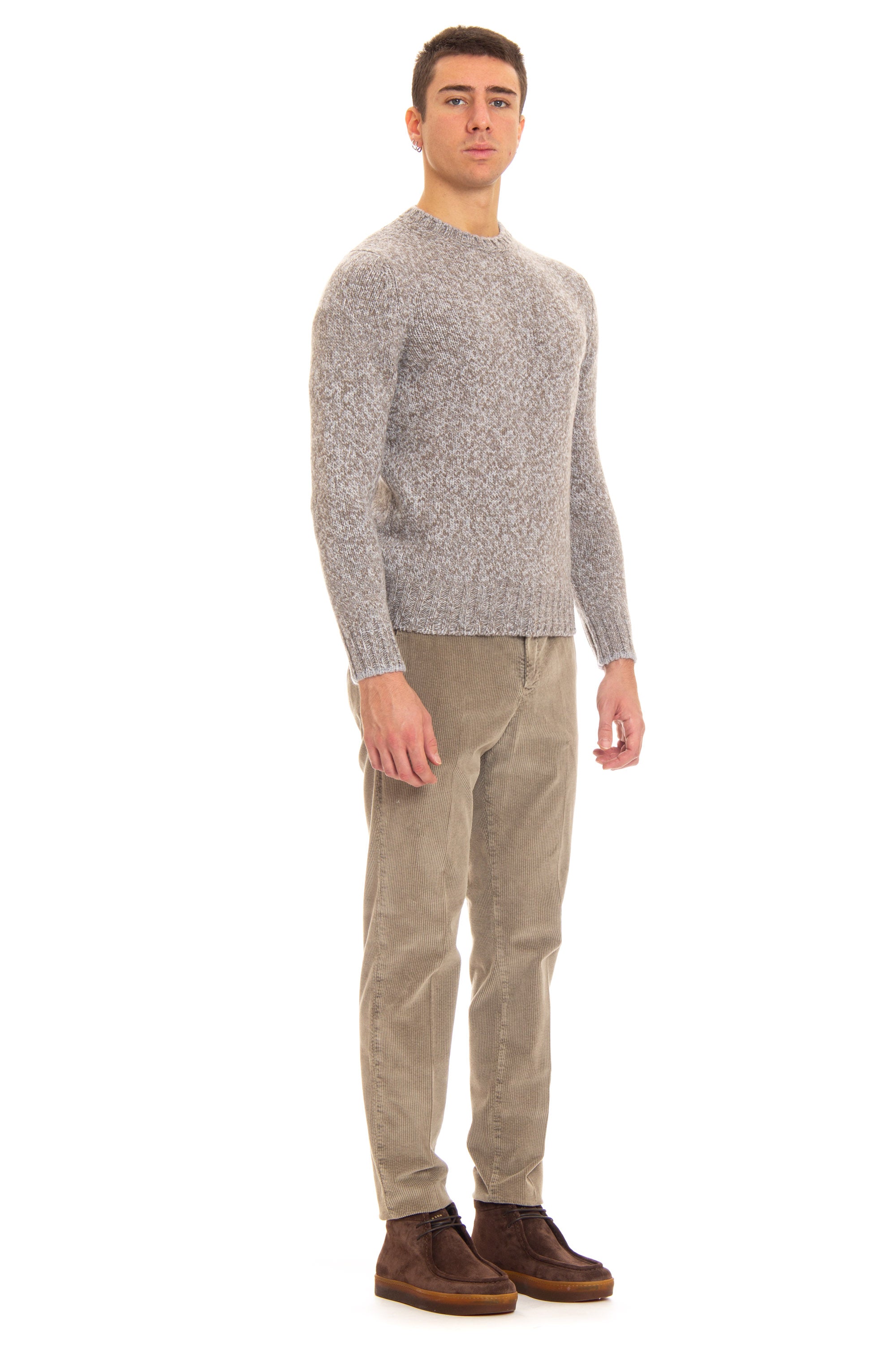 Mouline' virgin wool crew-neck sweater