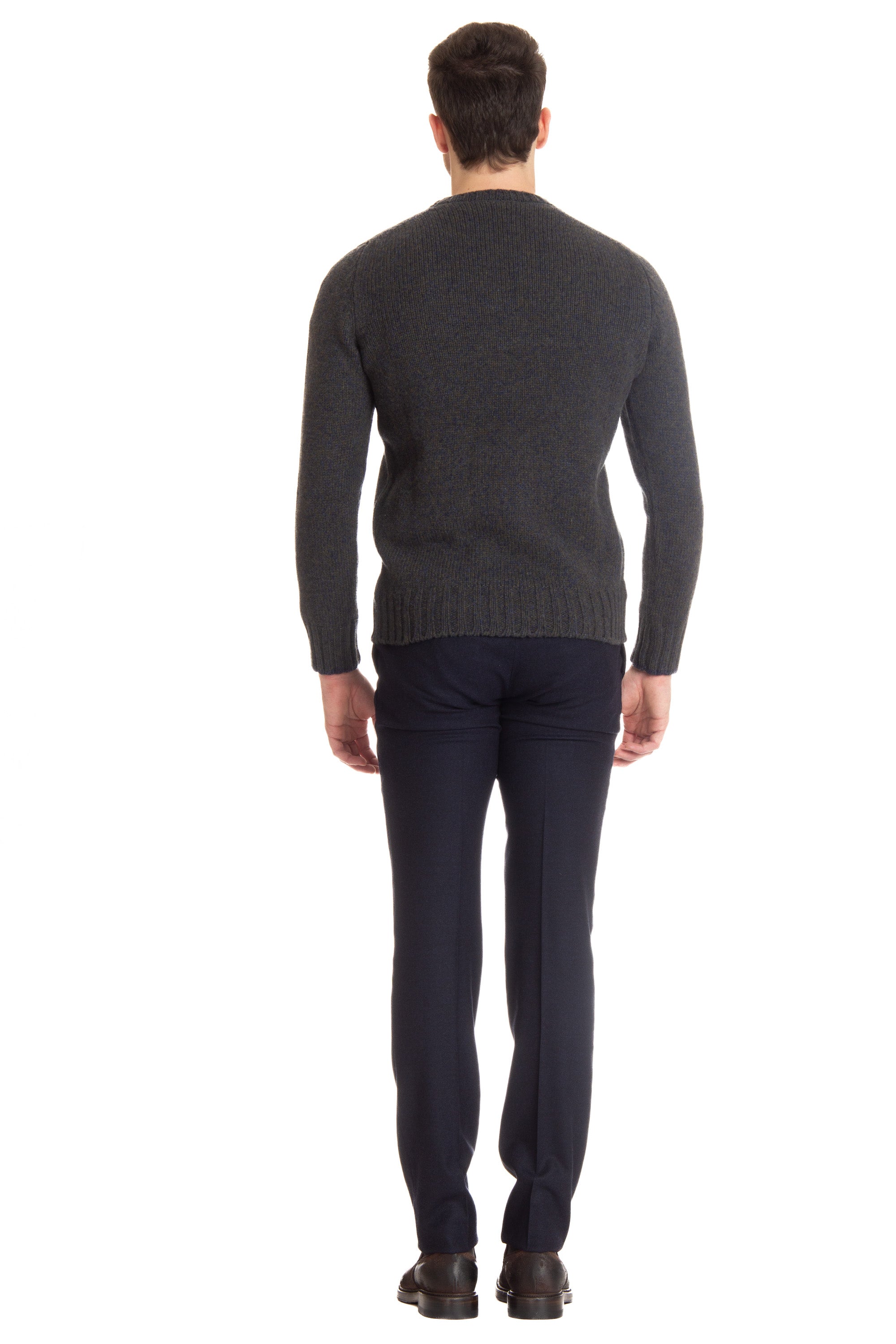 Mouline' virgin wool crew-neck sweater