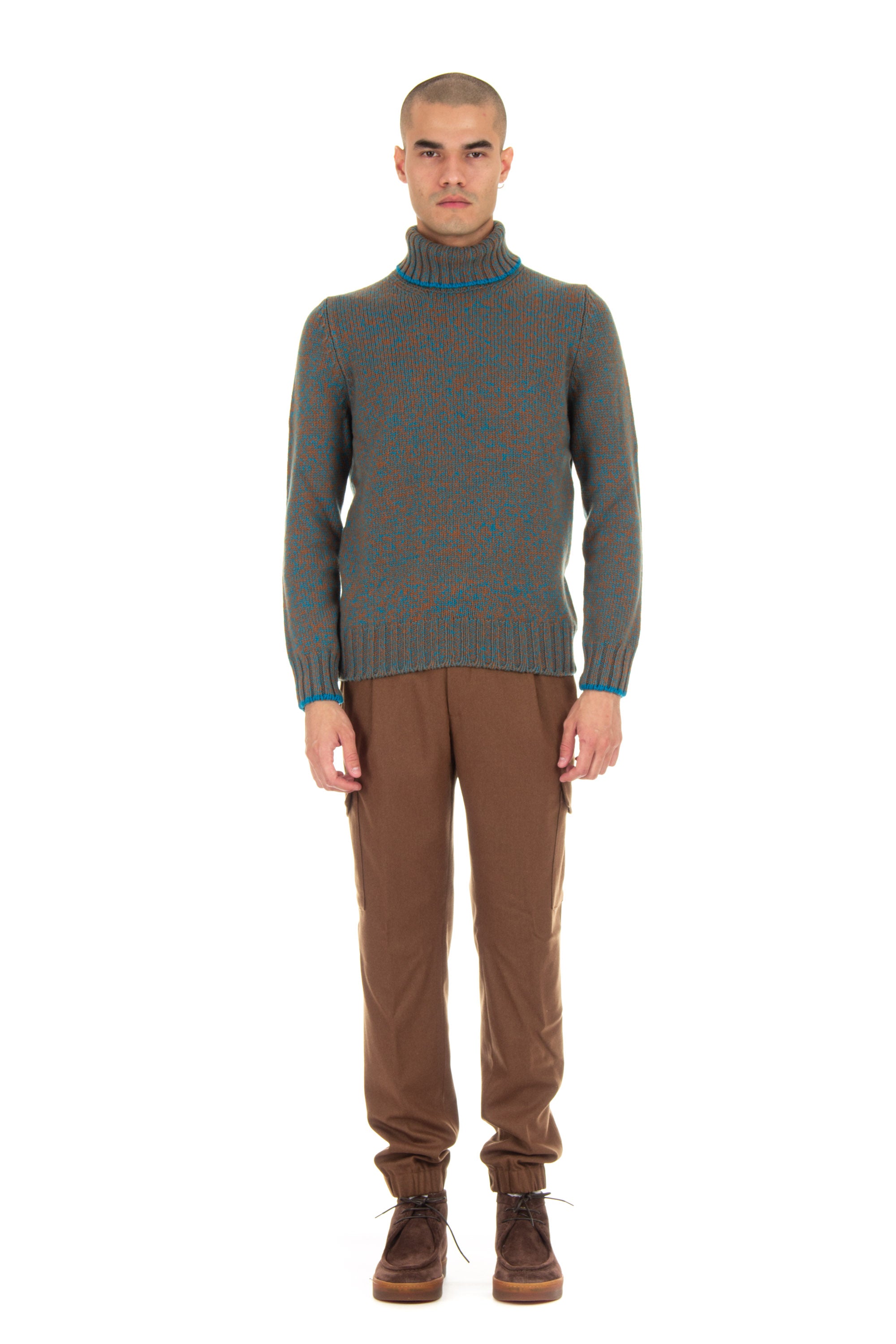 Mouline' virgin wool turtleneck sweater