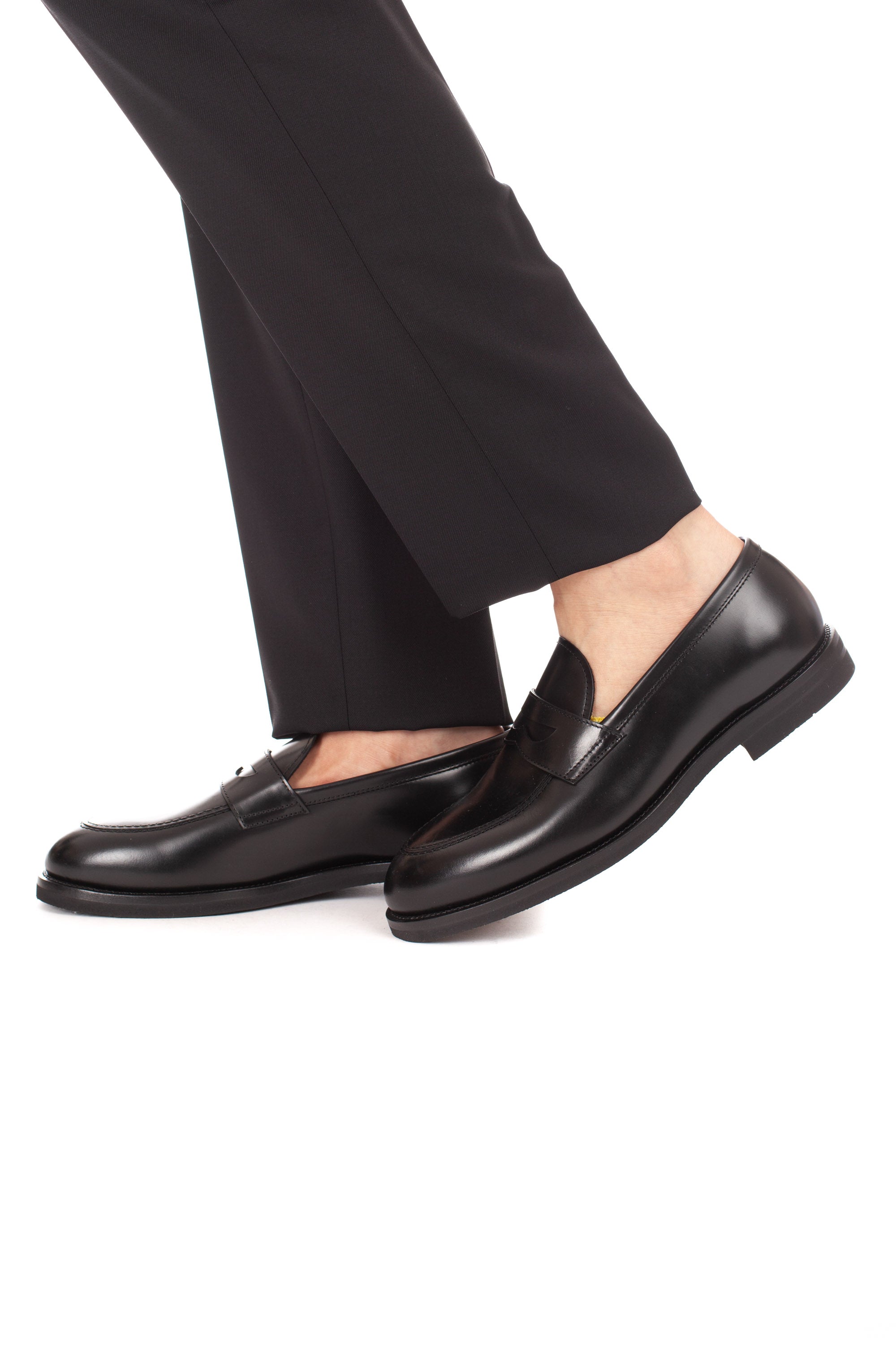 Brushed leather penny loafer