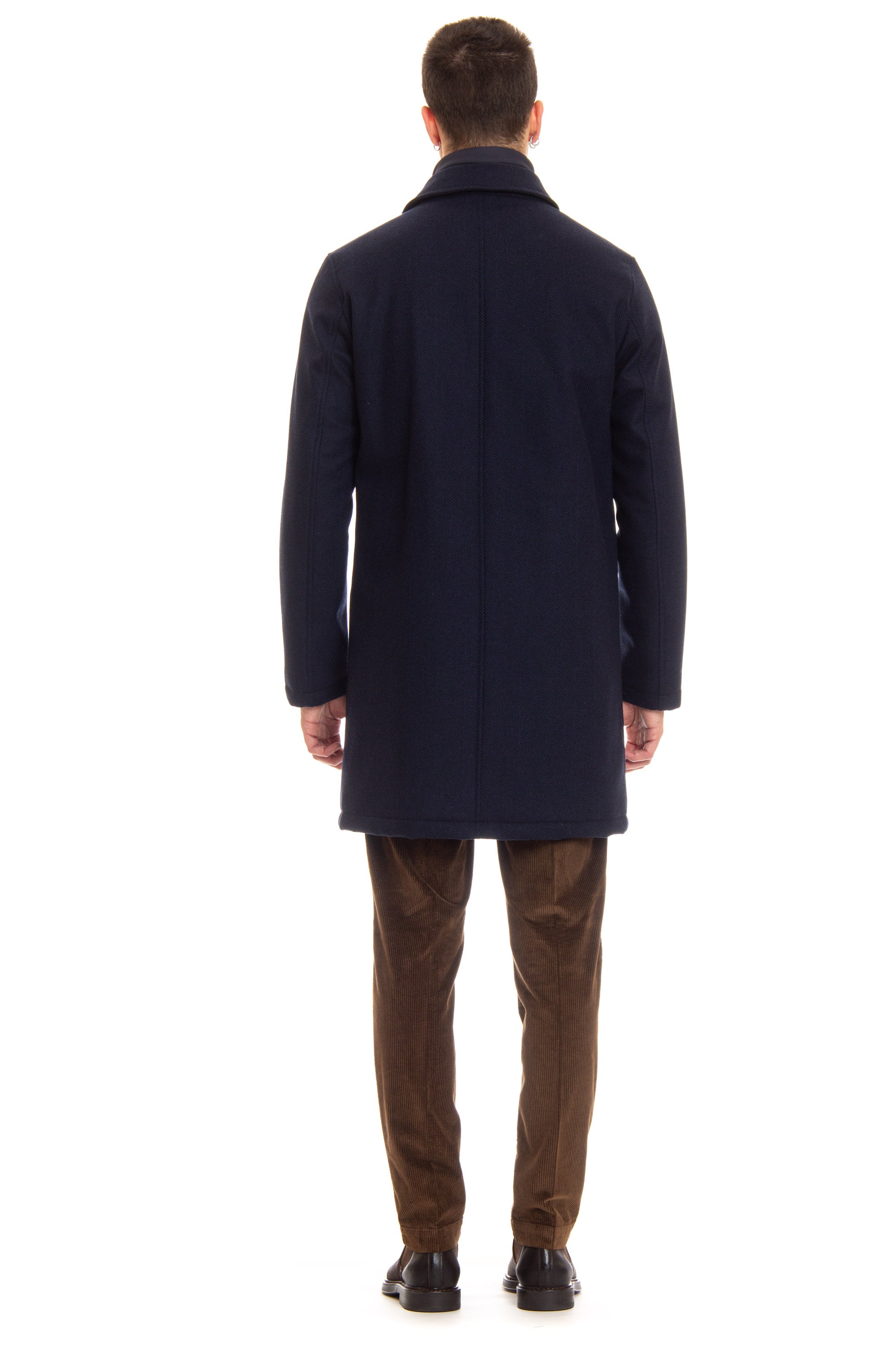 Car coat in lana diagonale Loro Piana