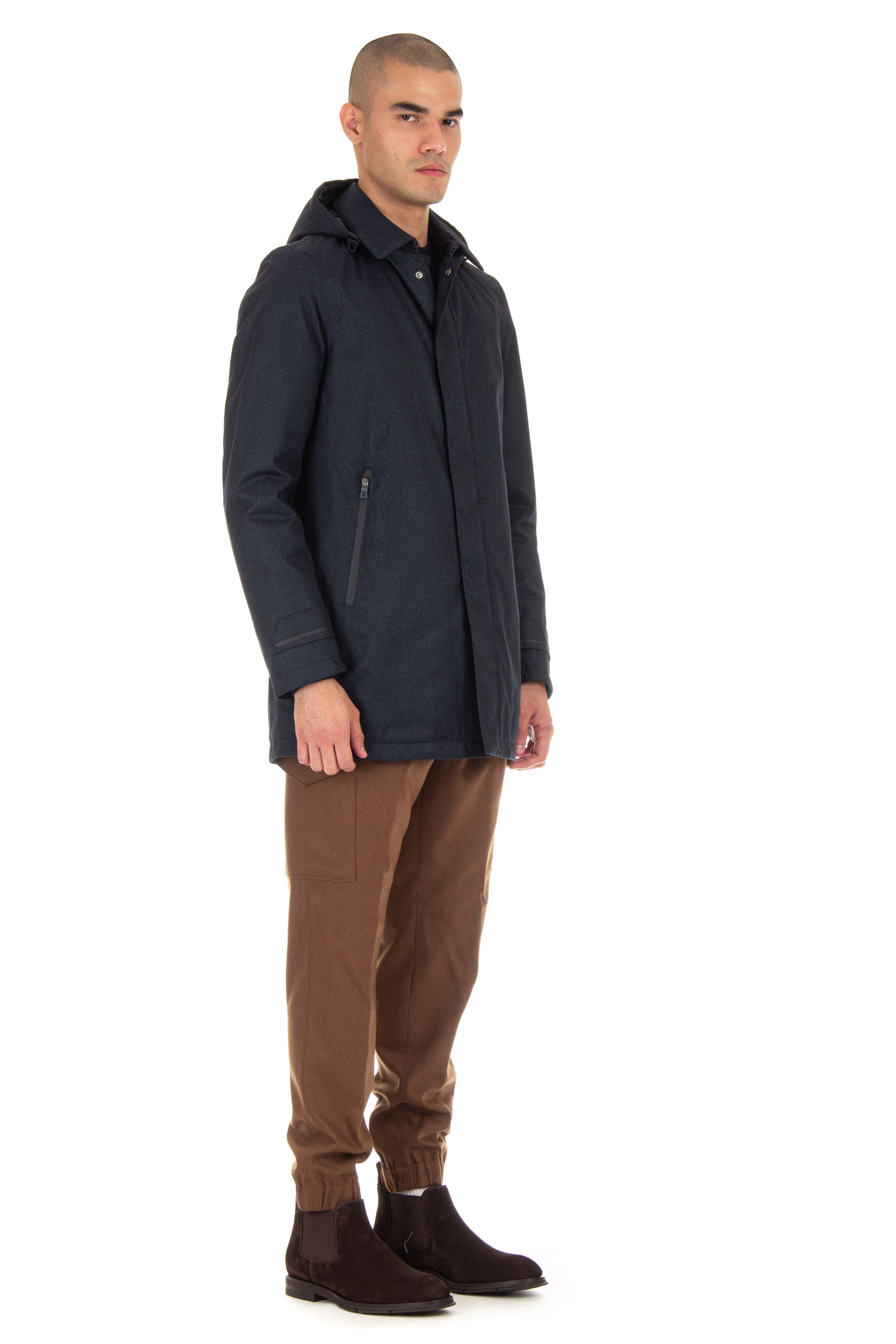 Wool effect car coat with laminar line shirt collar