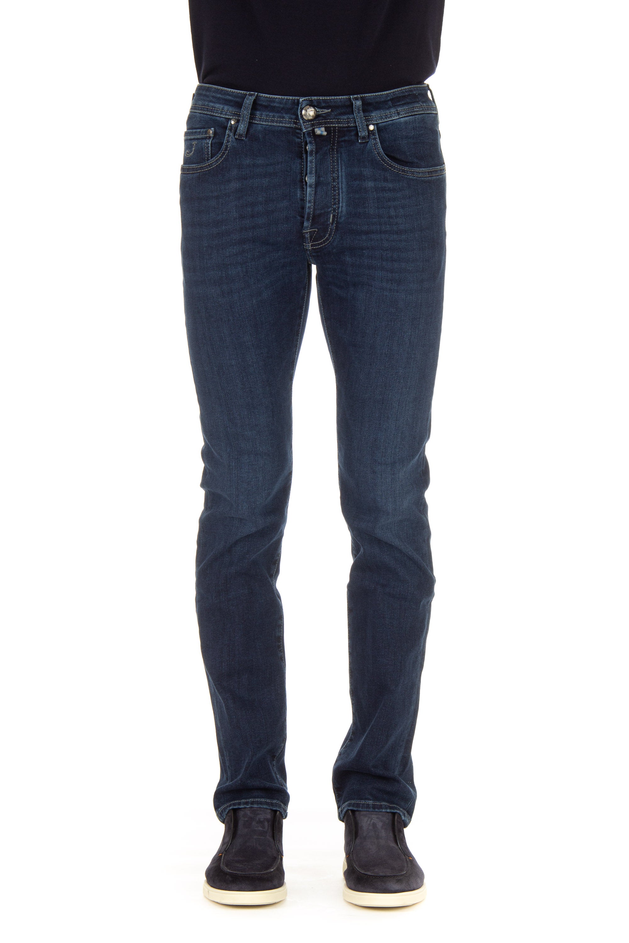 Jeans etichetta in camoscio blu bard fit