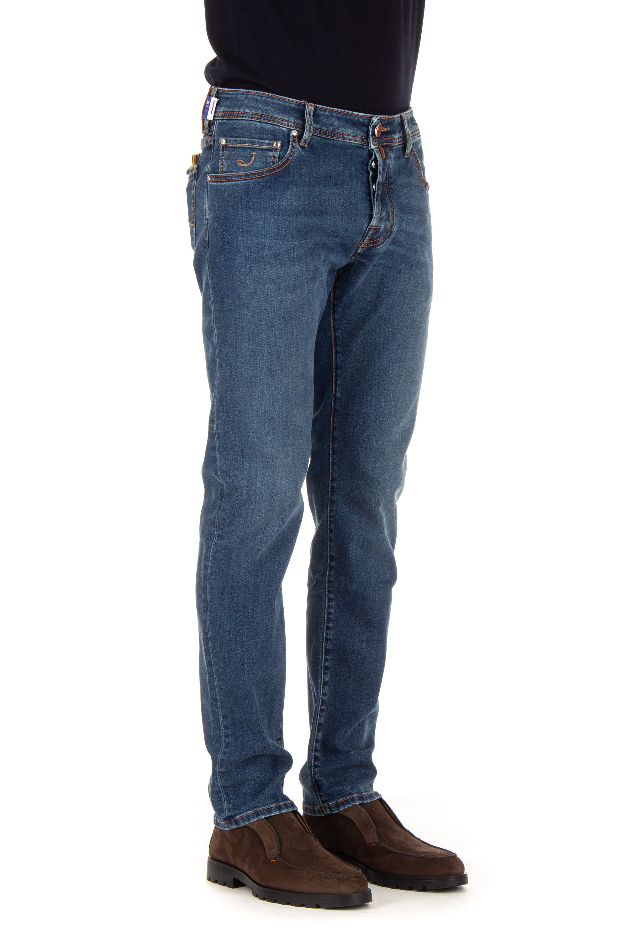 Jeans etichetta cognac nick slim fit