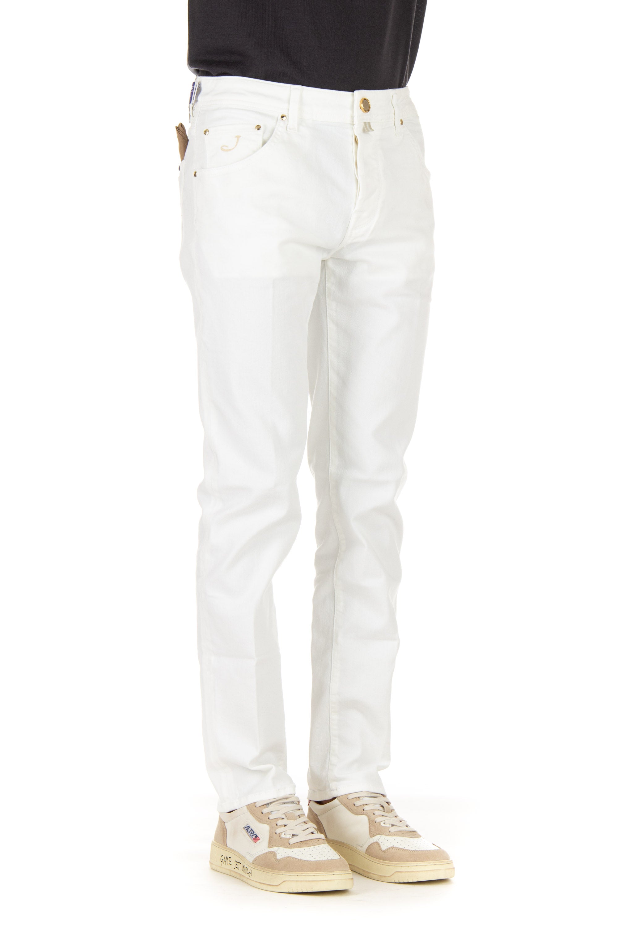 White scott fit cotton drill jeans