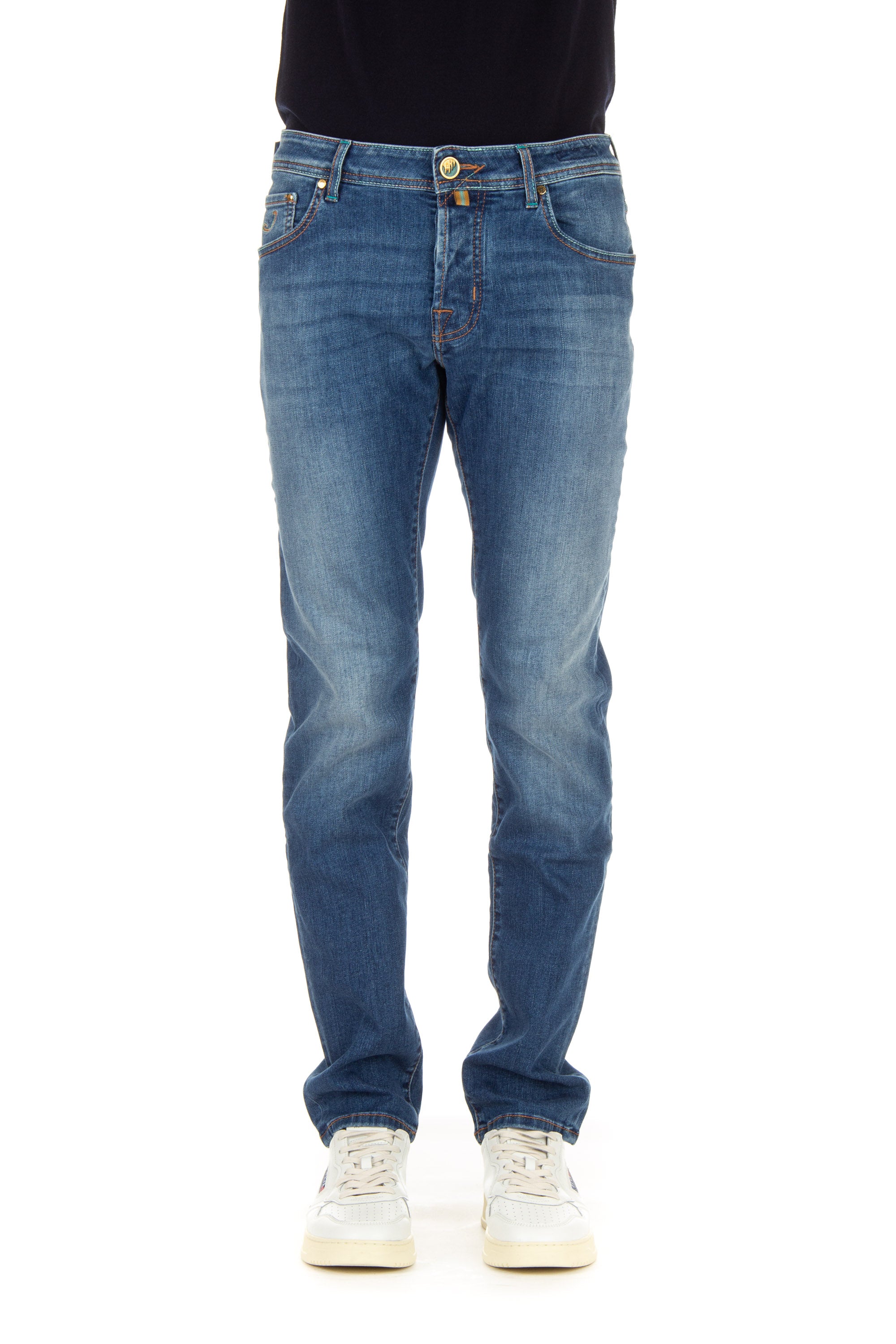 Special edition jeans with Duomo di Milano label, light wash, slim fit nick