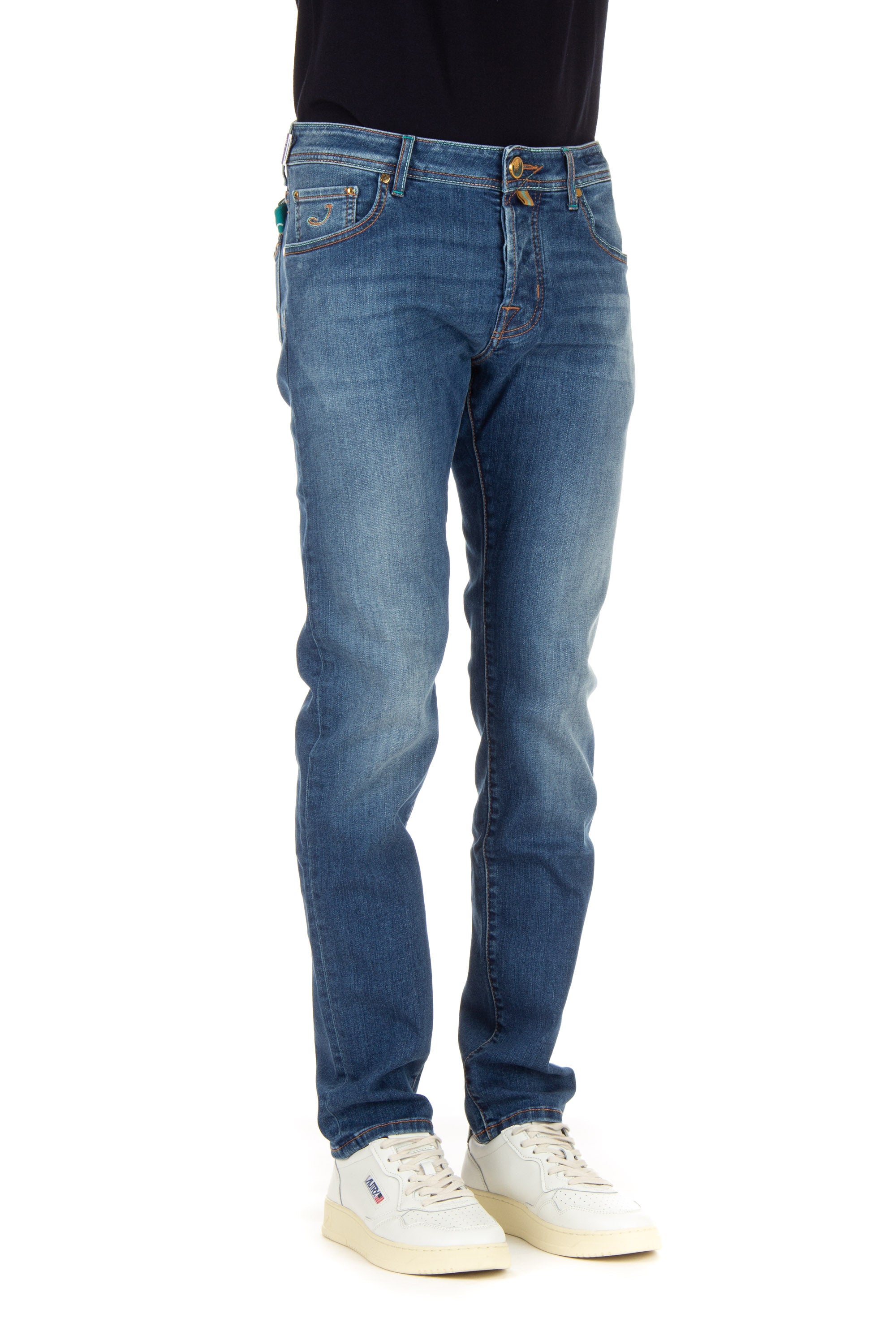 Special edition jeans with Duomo di Milano label, light wash, slim fit nick