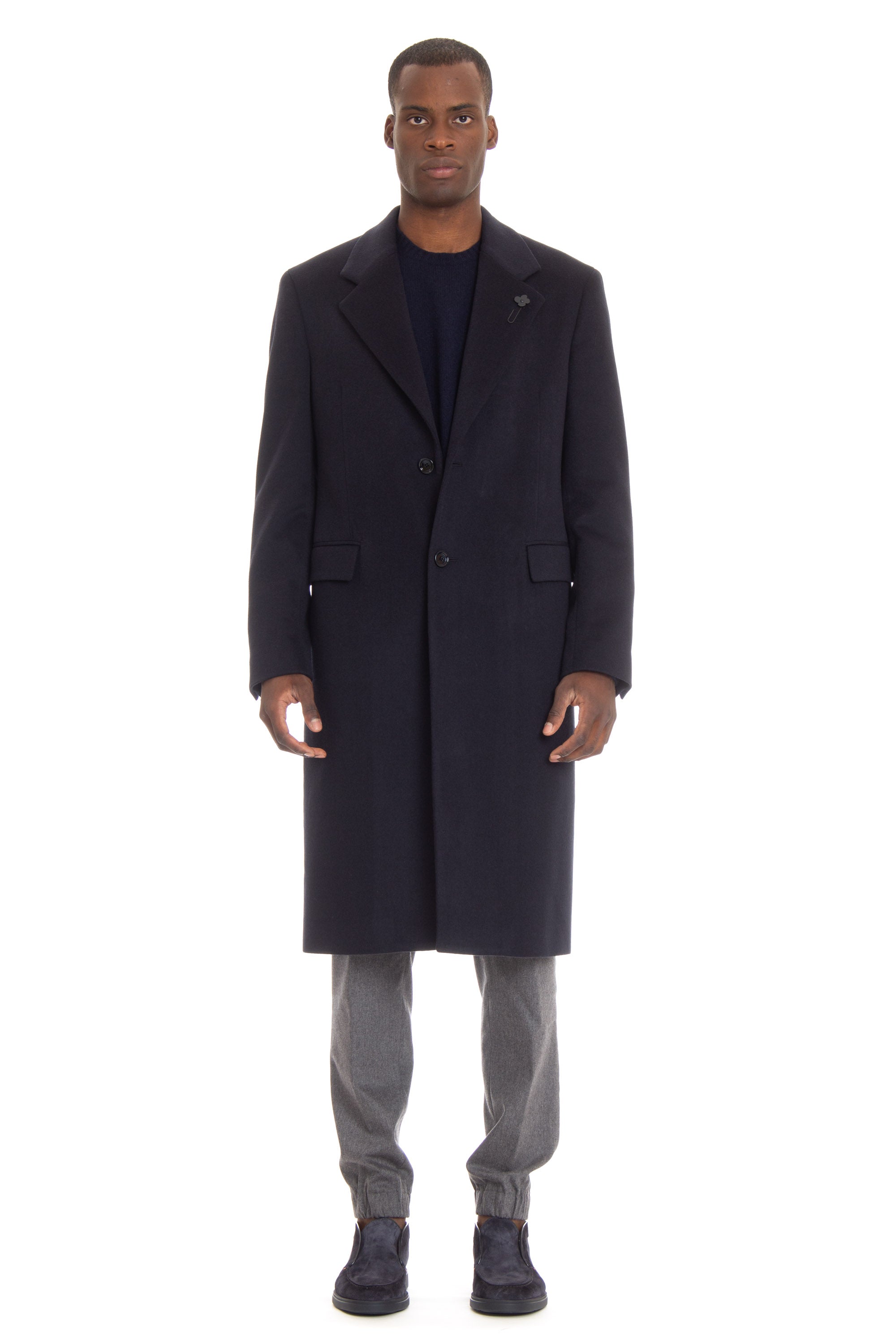 Single-breasted wool coat