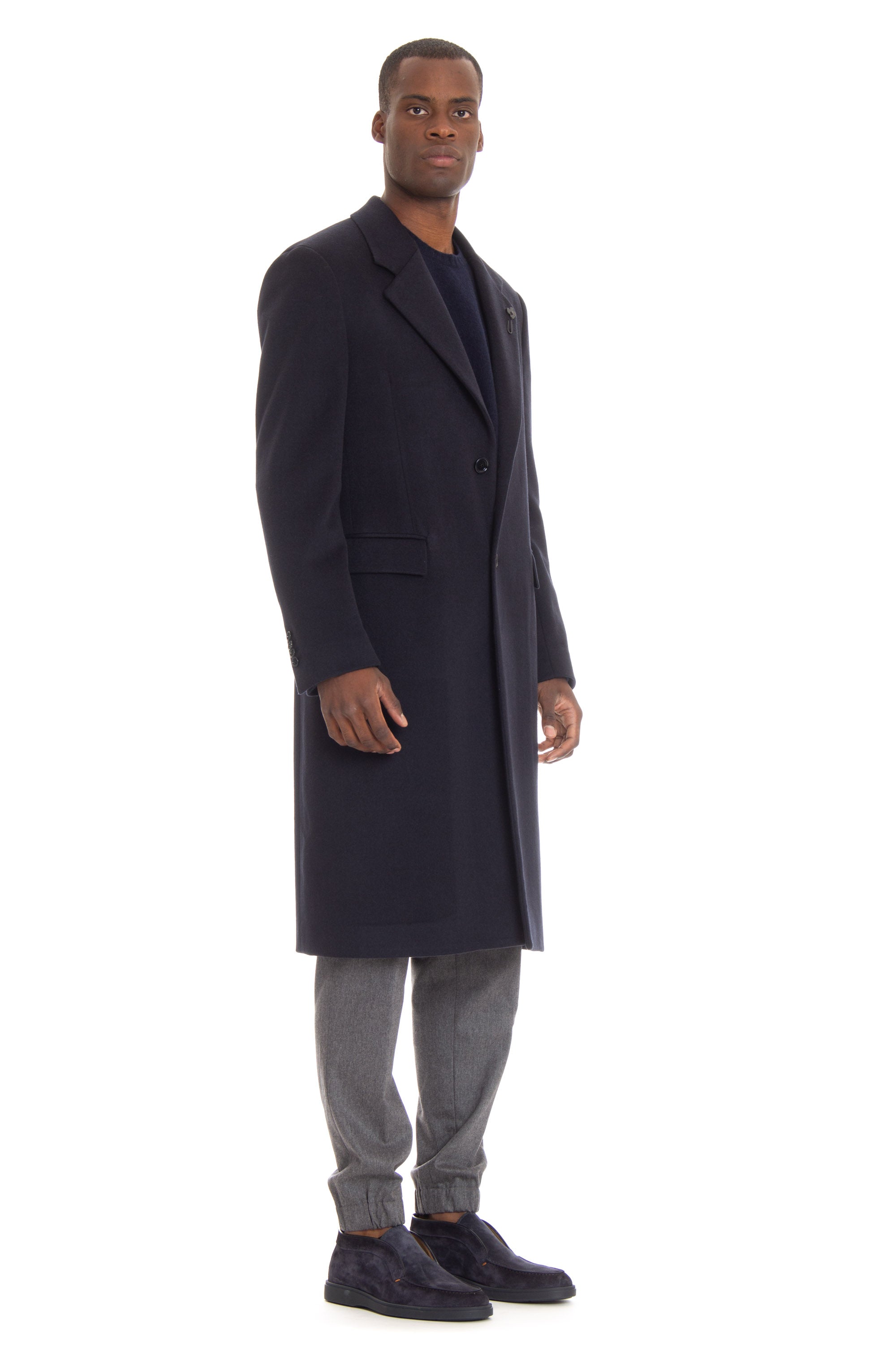 Single-breasted wool coat