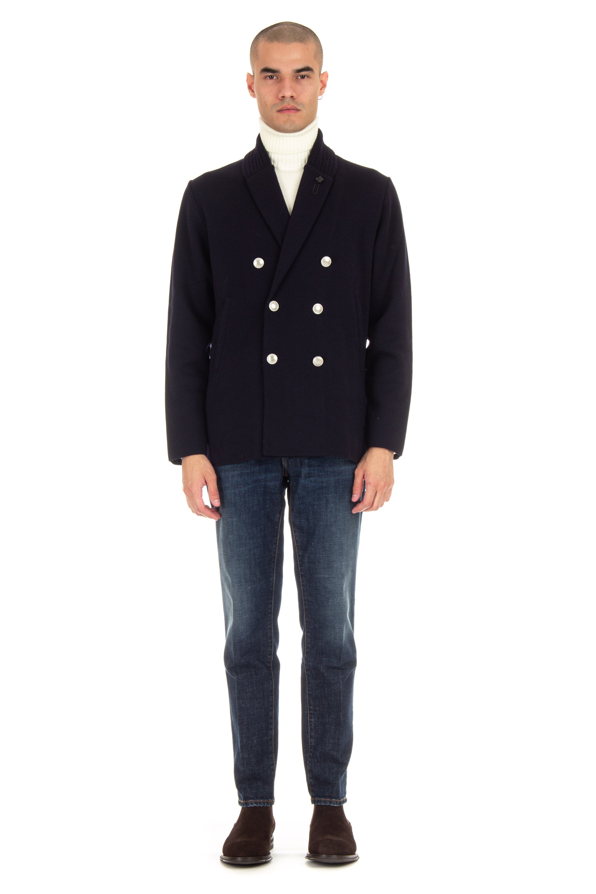 Peacoat-knitted wool
