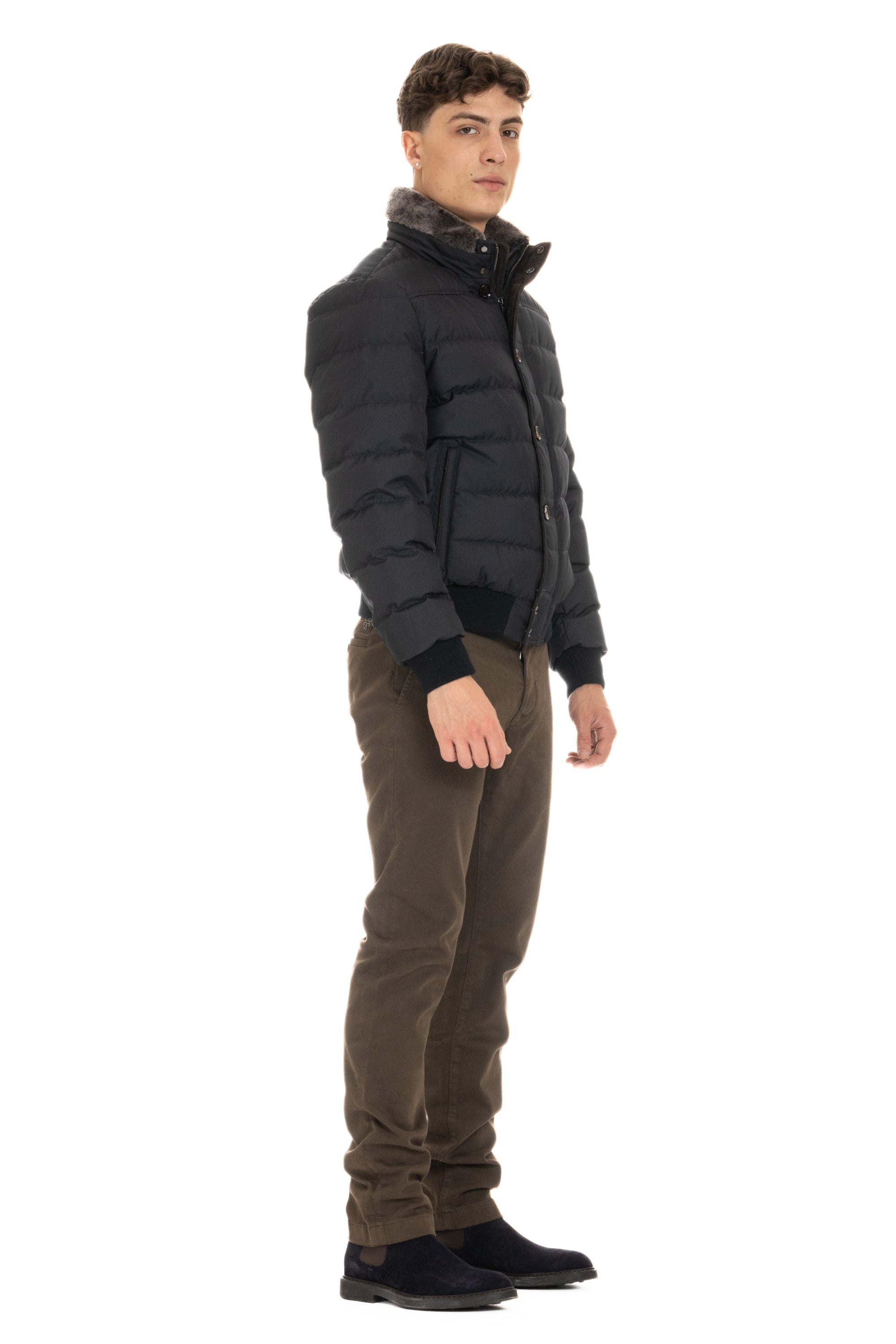 Bomber down jacket with beaver collar mod. Audenio-GF