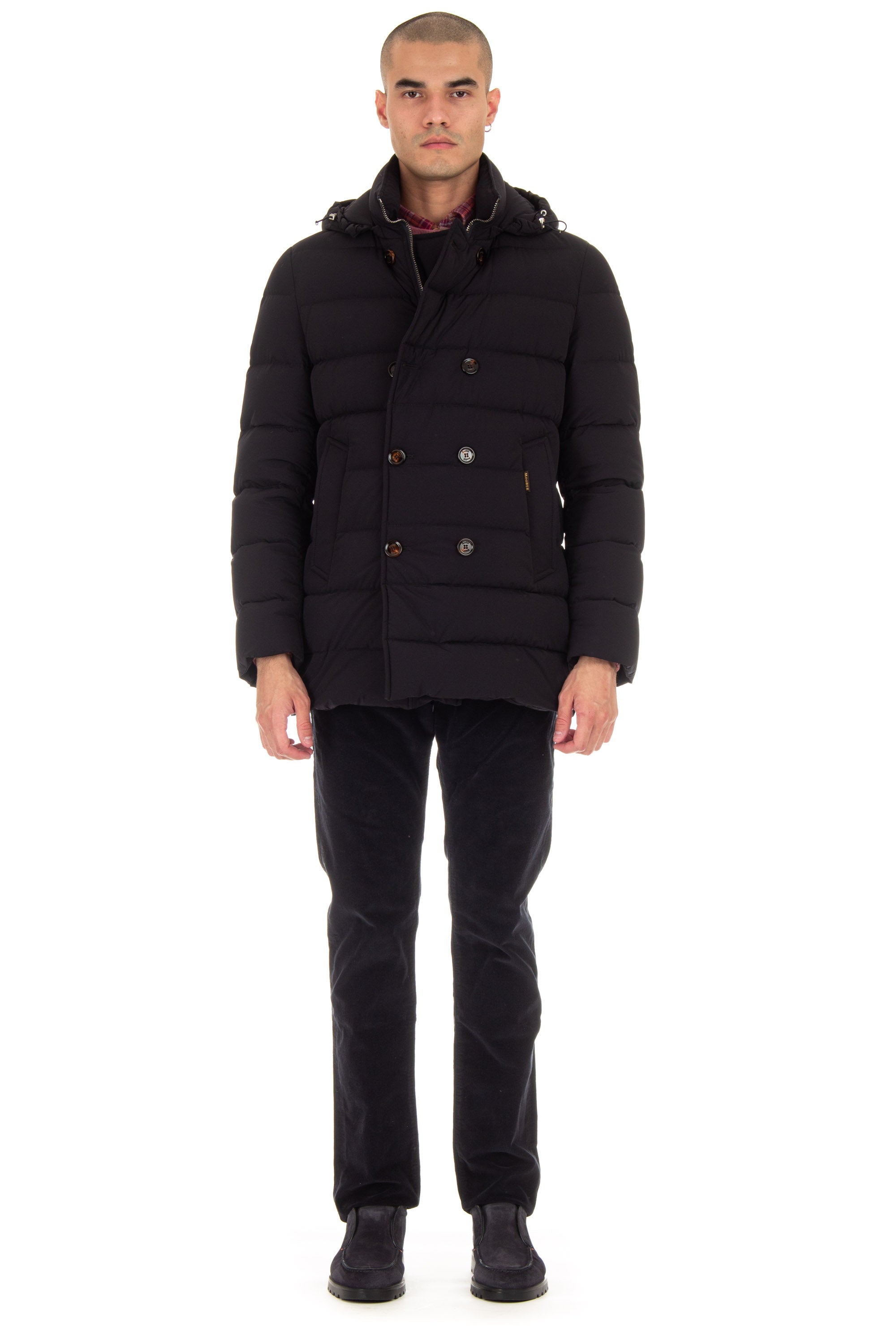 Double-breasted down jacket in bi-stretch nylon mod. florio-kn