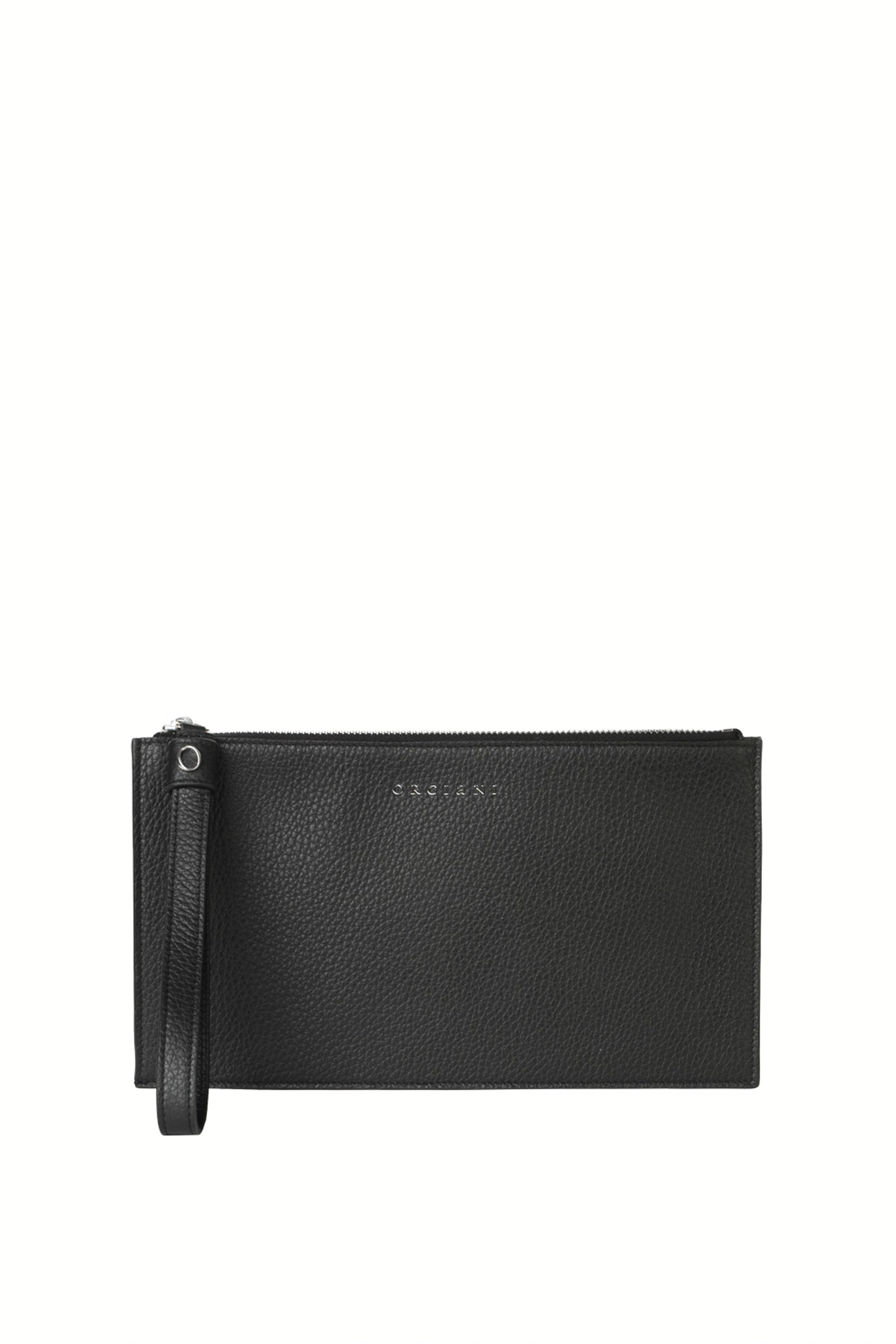 Leather clutch bag