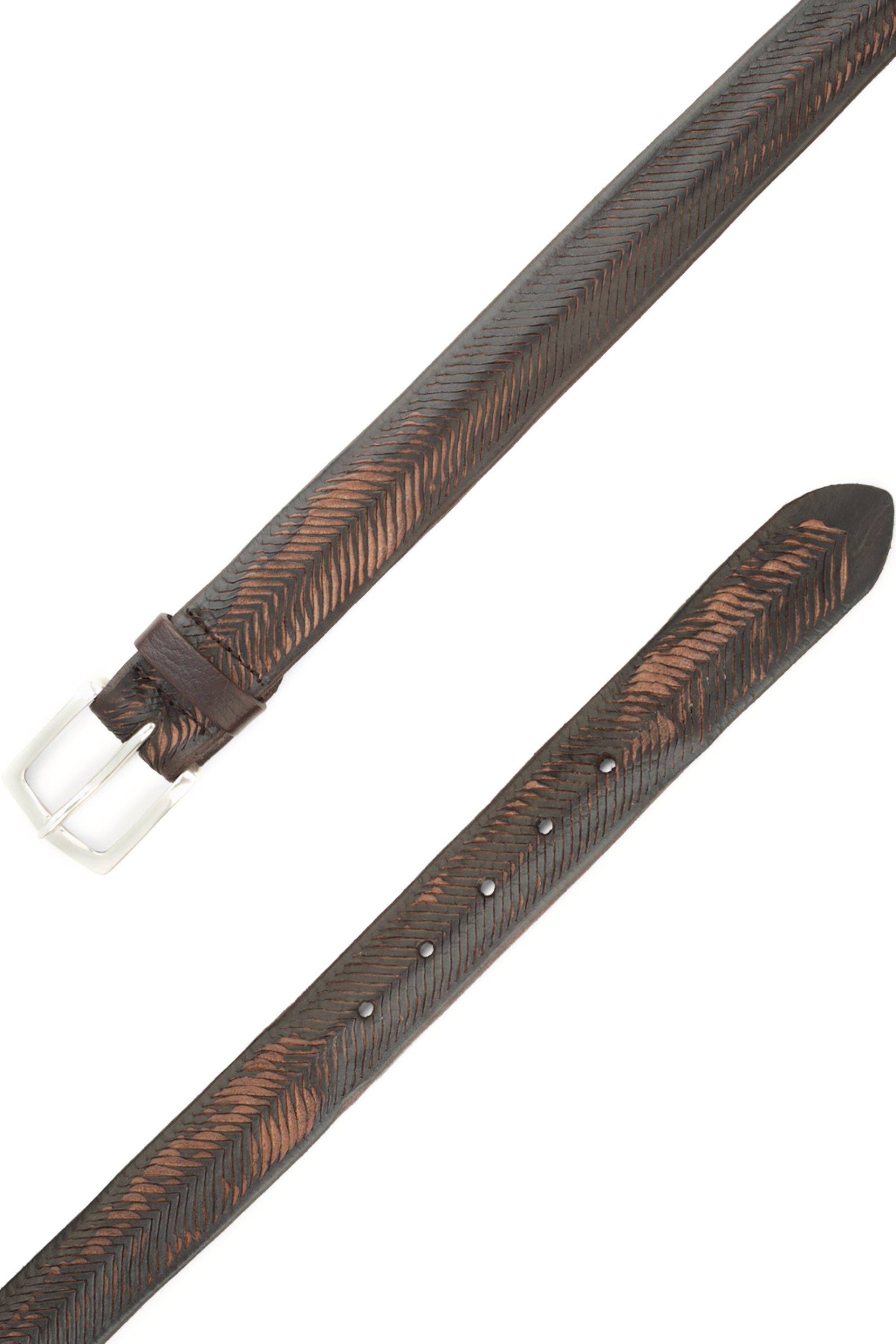 Laser-cut leather belt