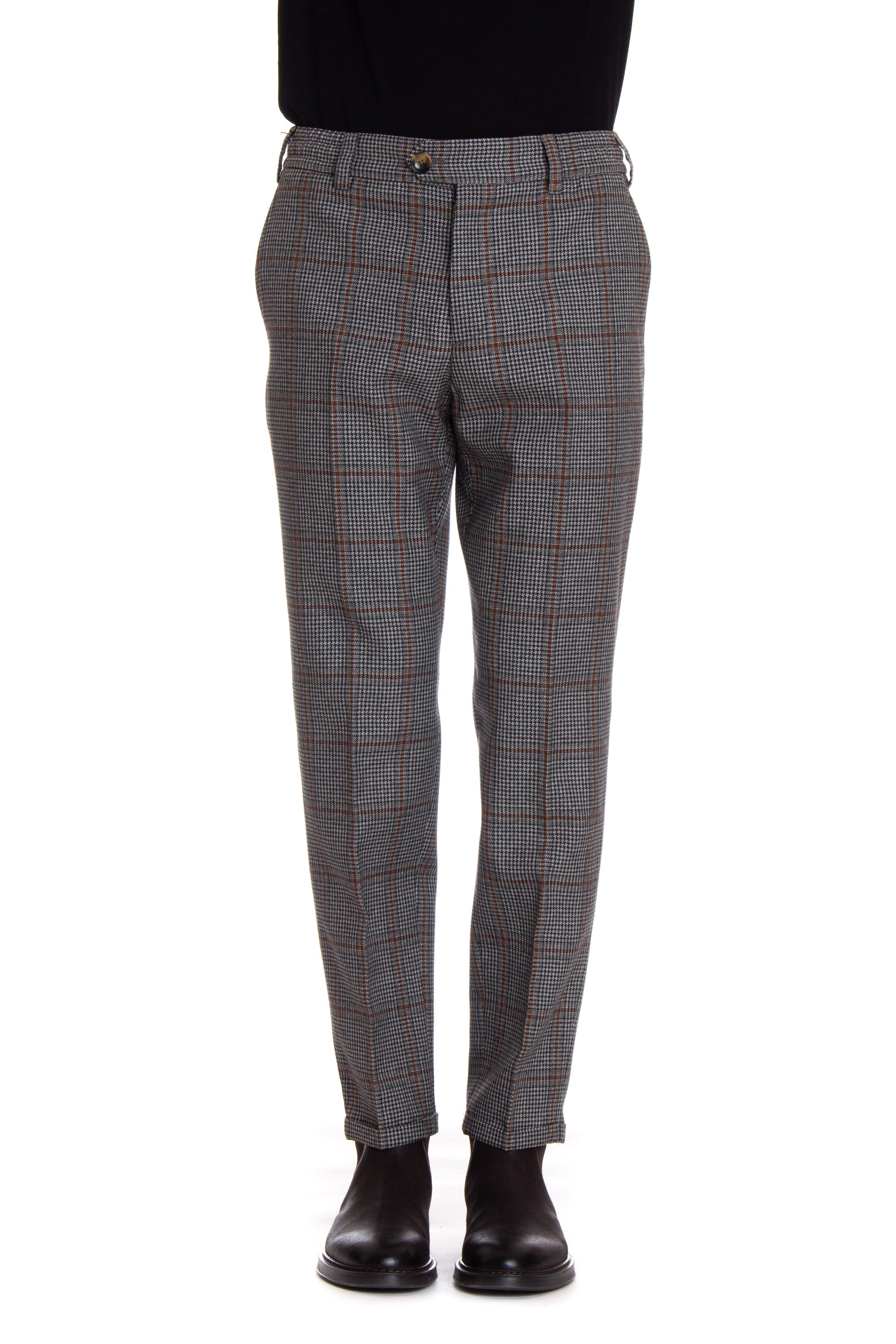 Rebel fit wool check trousers