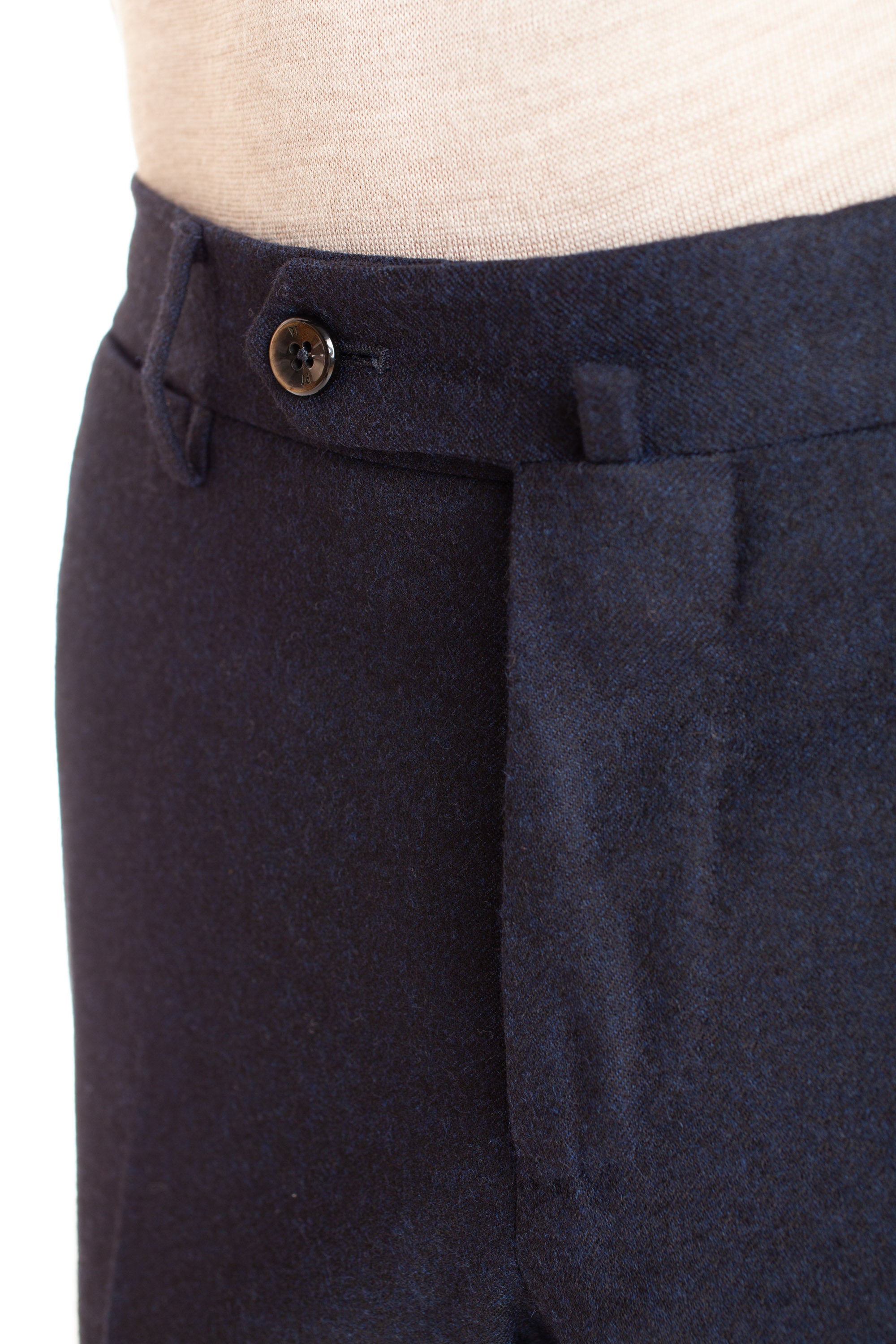Pantalone in lana super 130's Slim fit fronte piatto