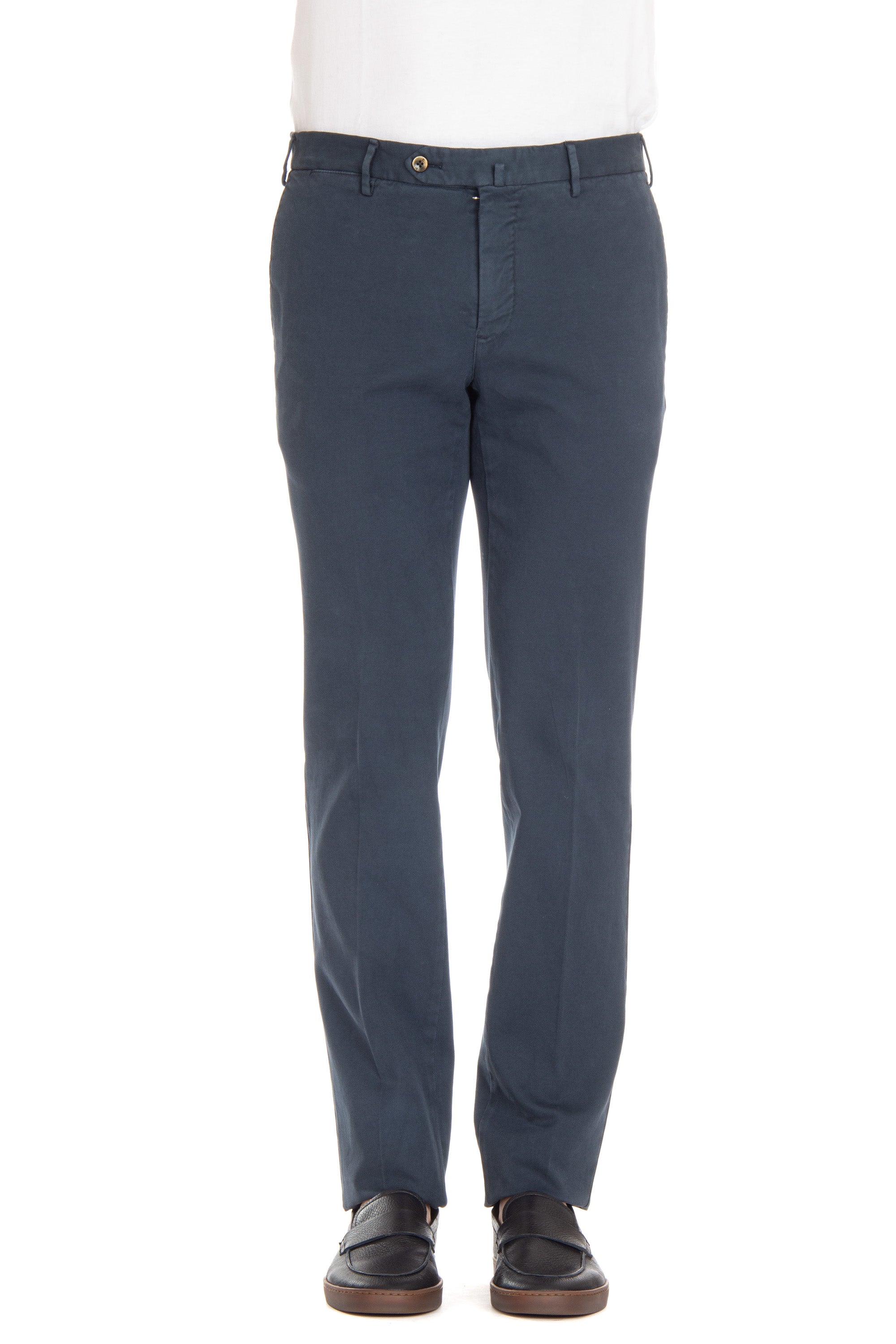 Slim fit cotton-cashmere drill trousers