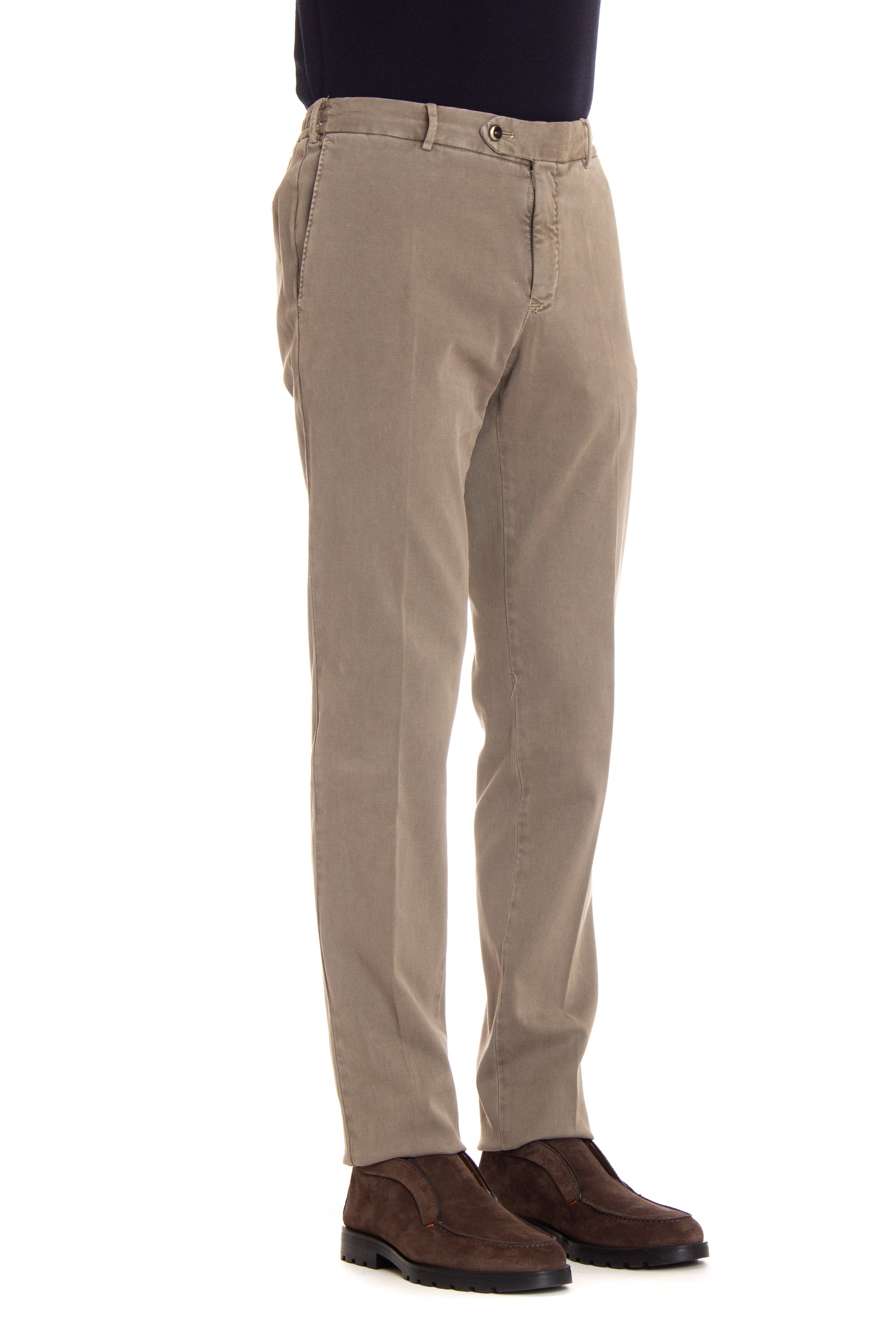 Slim jogger fit cotton-cashmere drill trousers