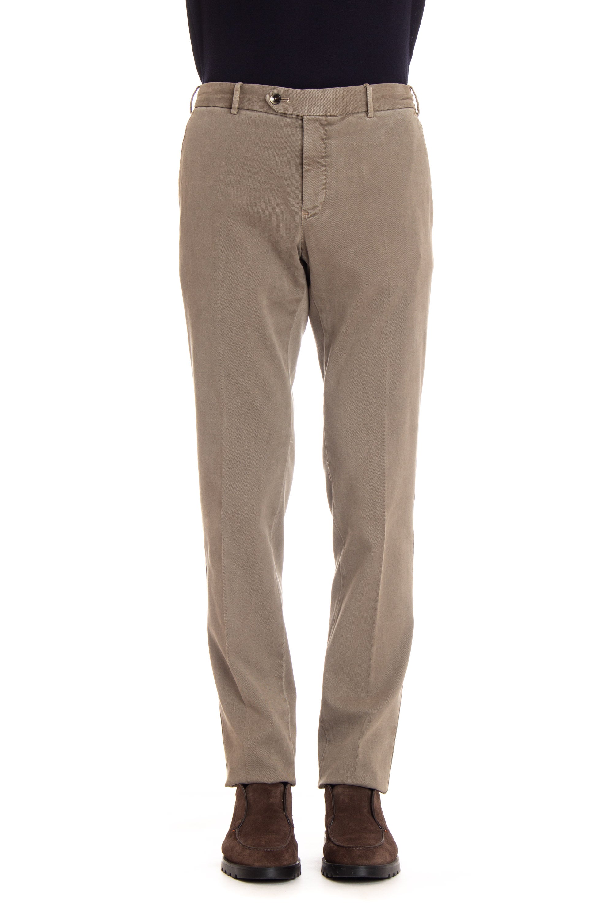 Pantalone in drill di cotone-cashmere slim jogger fit