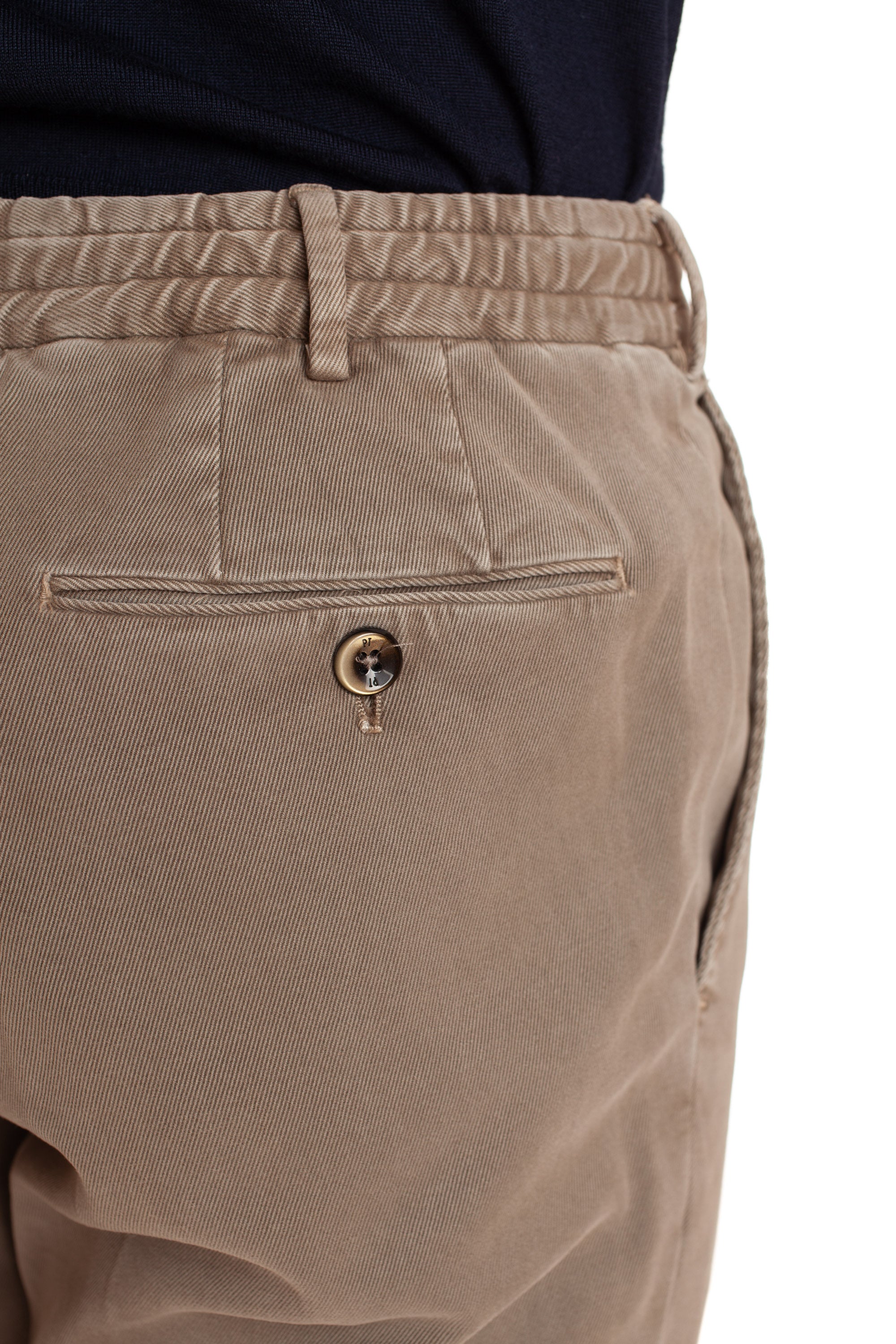 Pantalone in drill di cotone-cashmere slim jogger fit