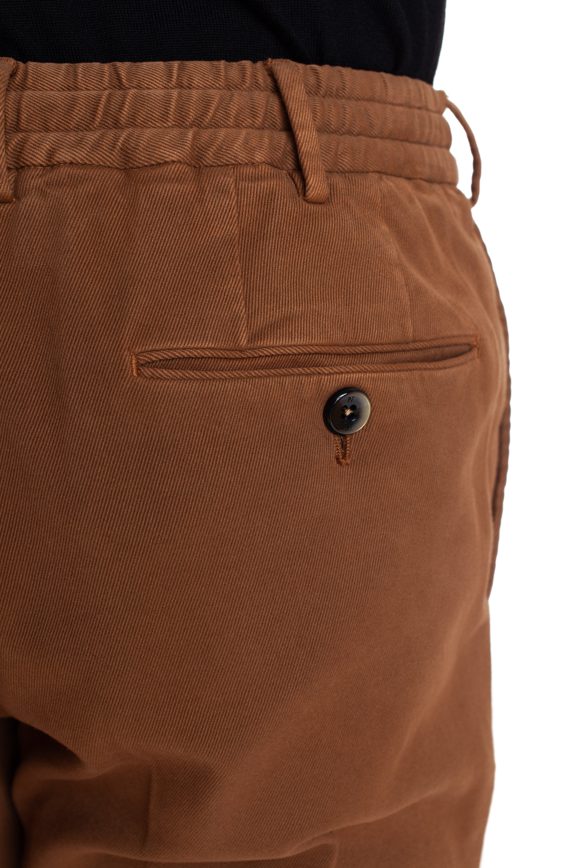Pantalone in drill di cotone-cashmere slim jogger fit