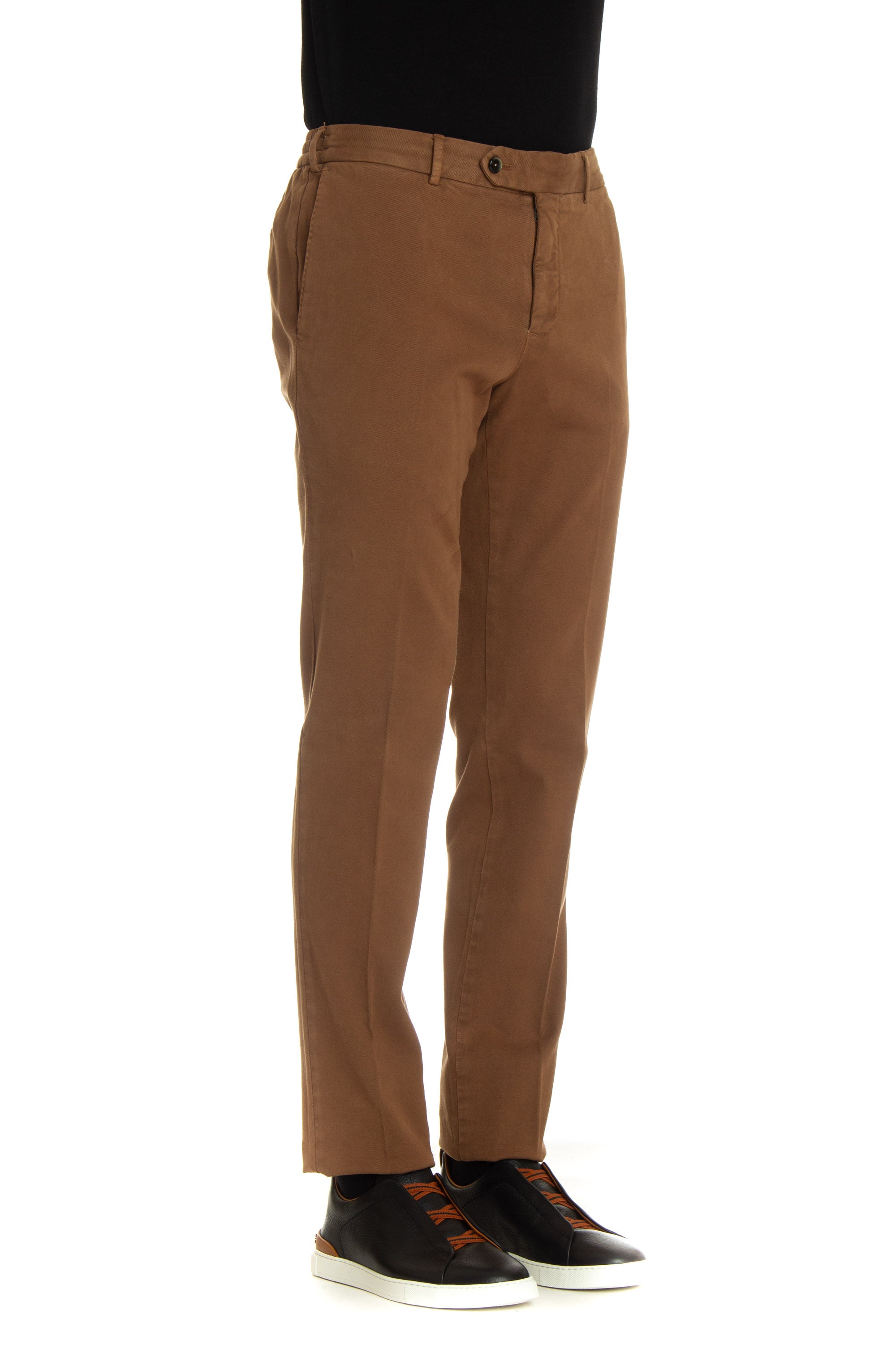 Slim jogger fit cotton-cashmere drill trousers