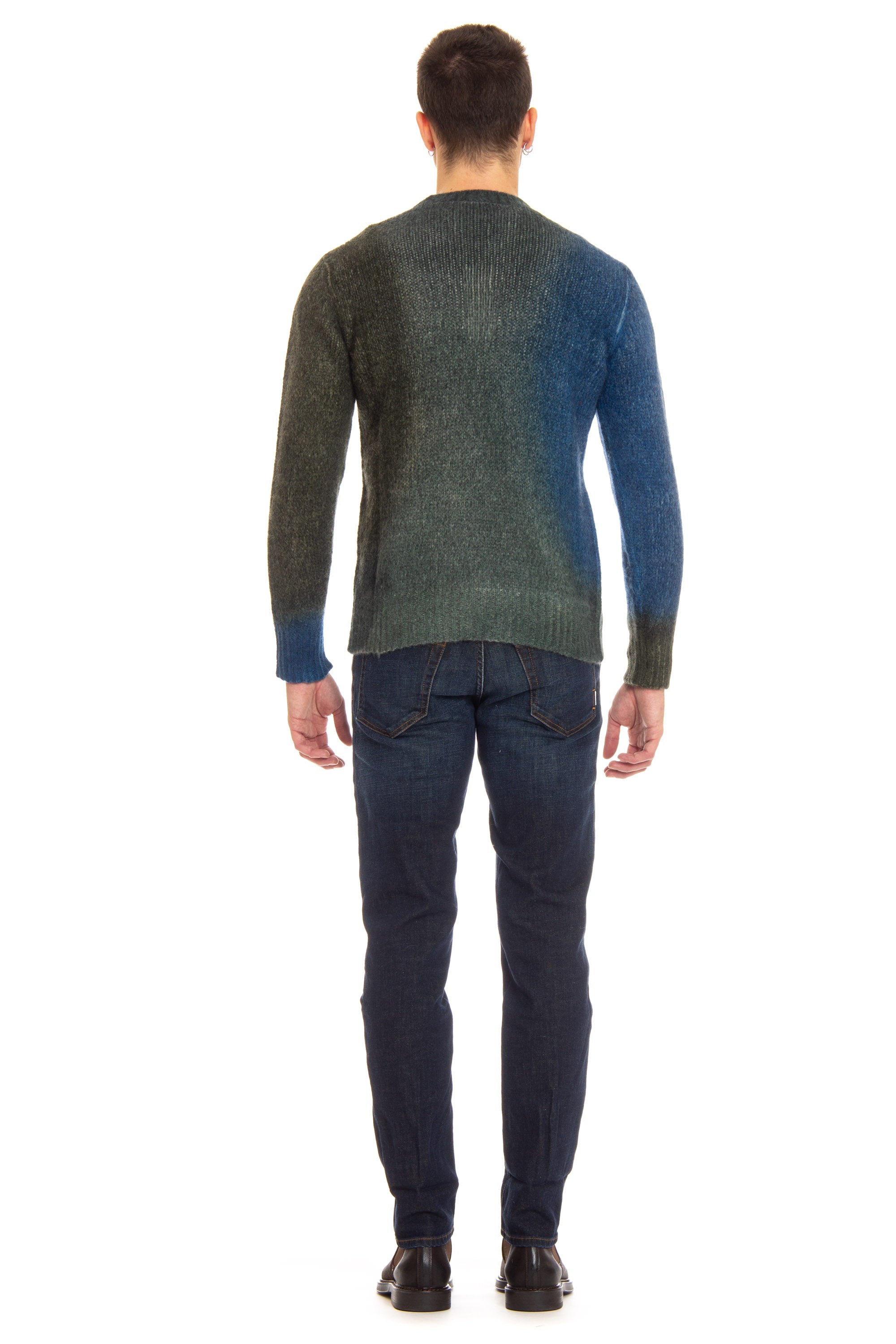 Crewneck in spray-dyed alpaca