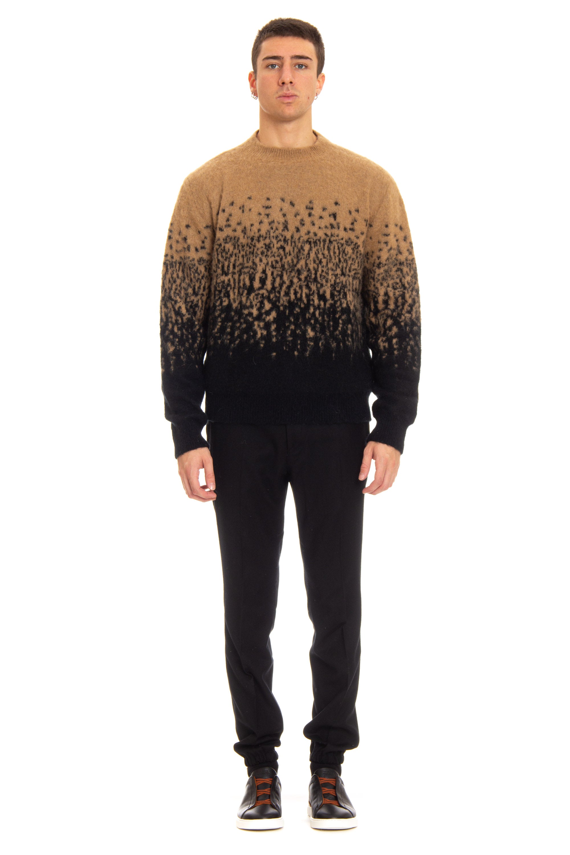 Spotted crewneck in mohair wool