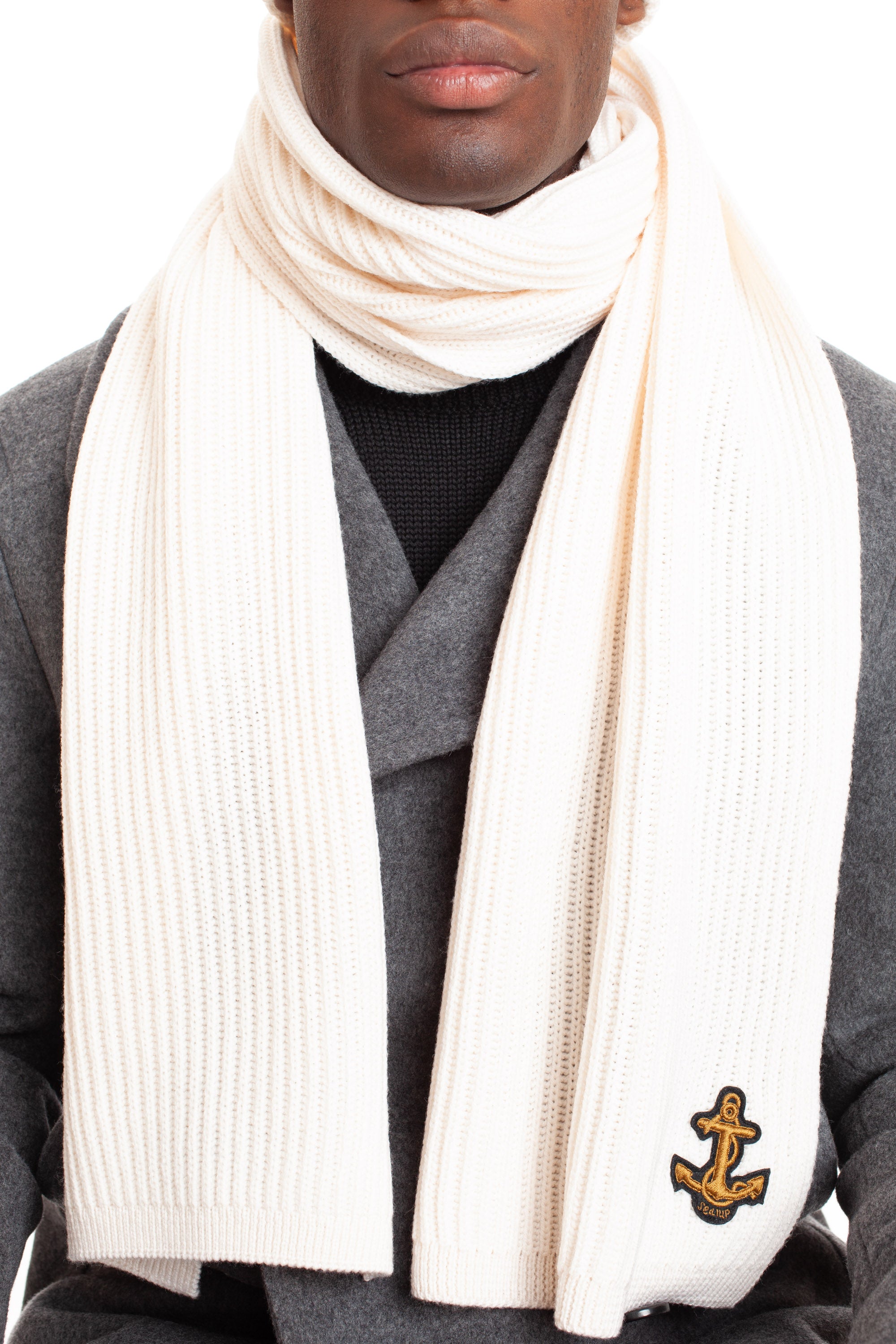 English rib wool scarf