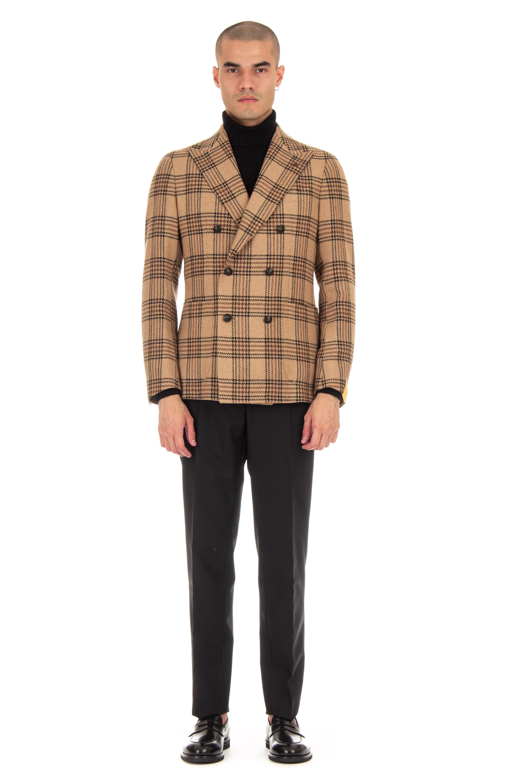 Double-breasted Prince of Wales jacket from the Montecarlo line