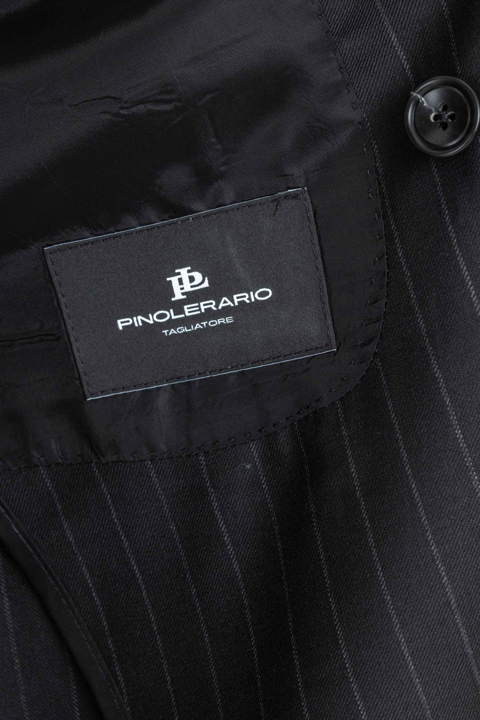 Double-breasted wool pinstripe suit mod. Black