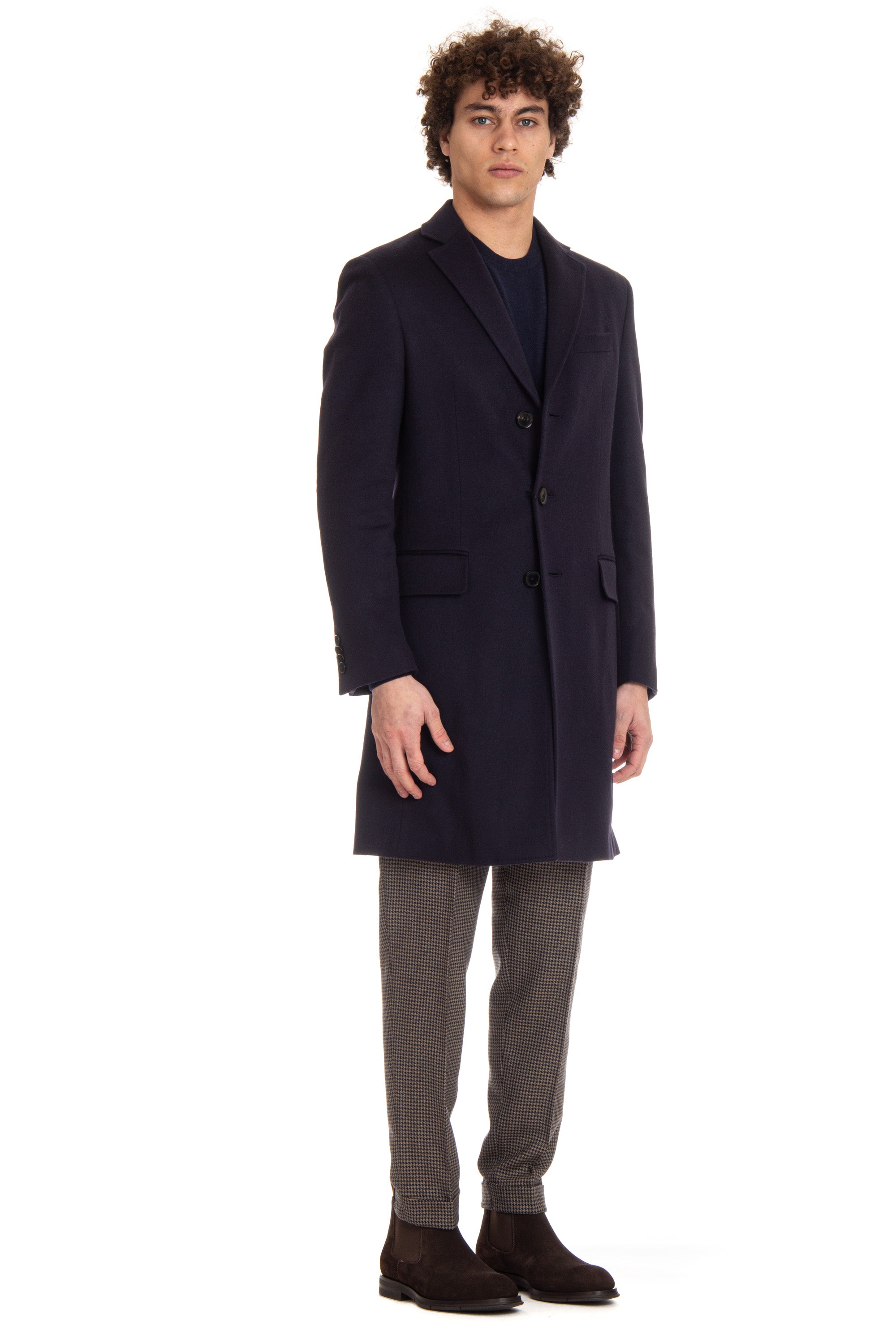 Single-breasted coat in comfort wool-cashmere