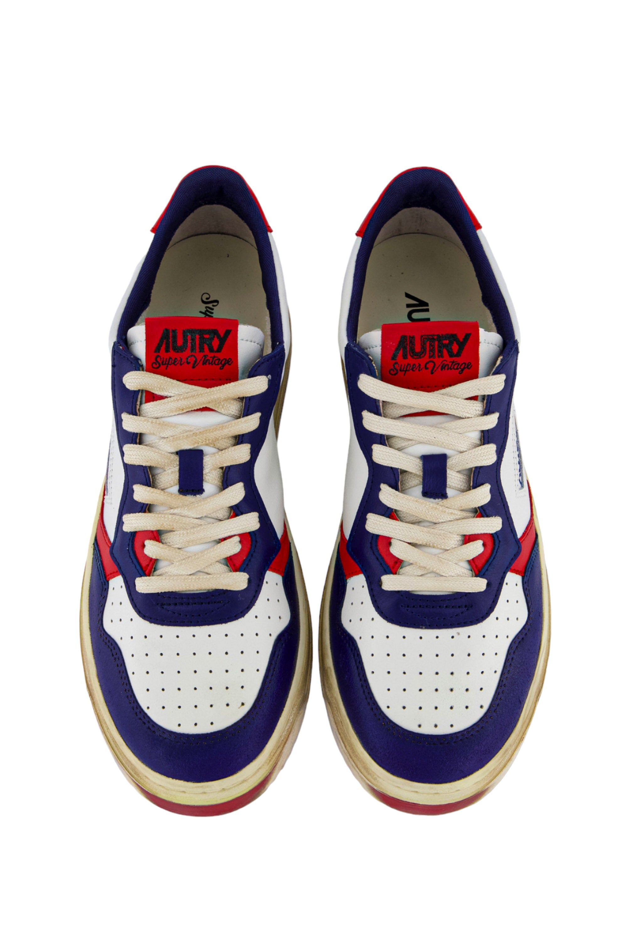 Super vintage red and blue leather sneaker