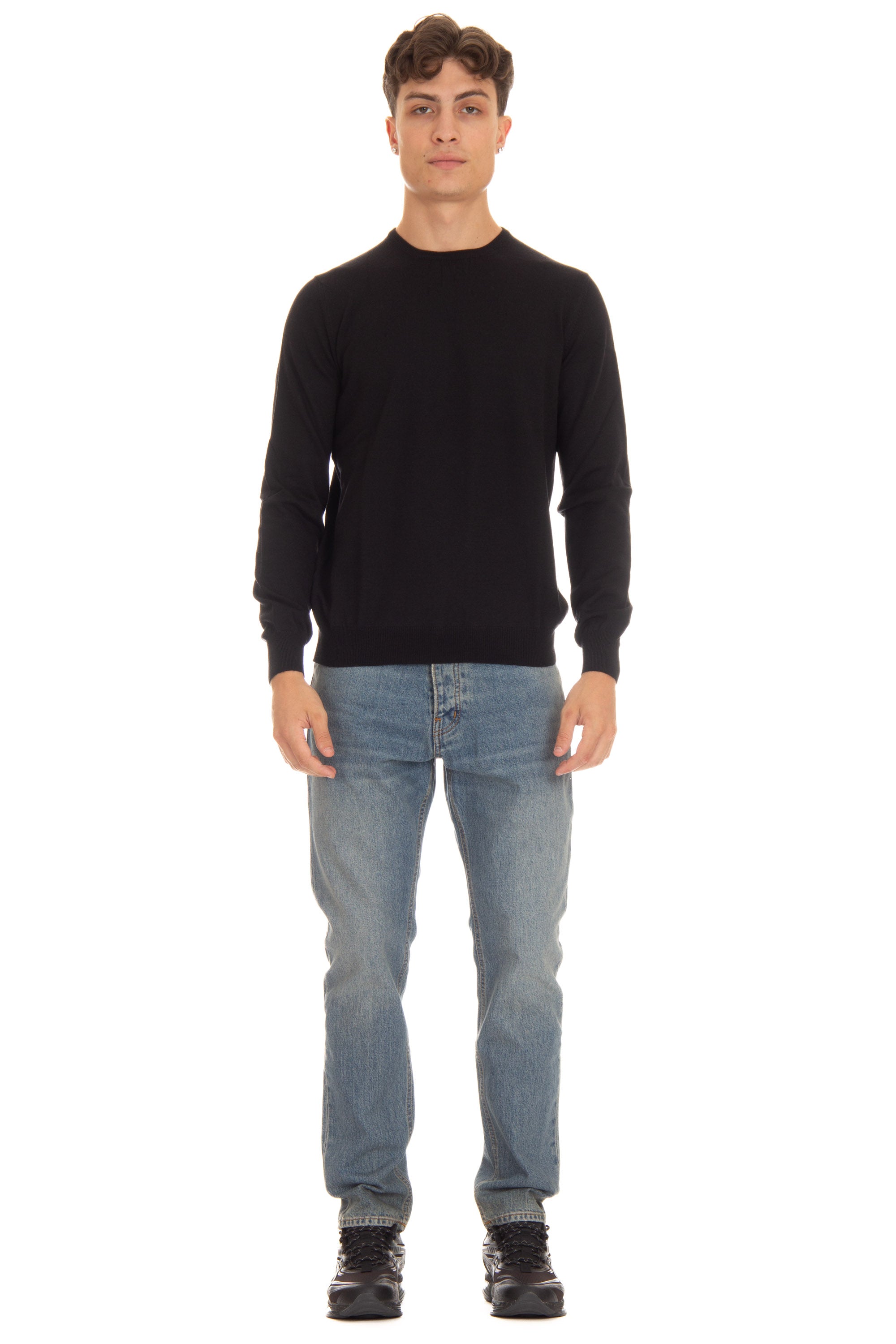 Barba Maglia girocollo in lana vergine extrafine 1429055567 0099 099 