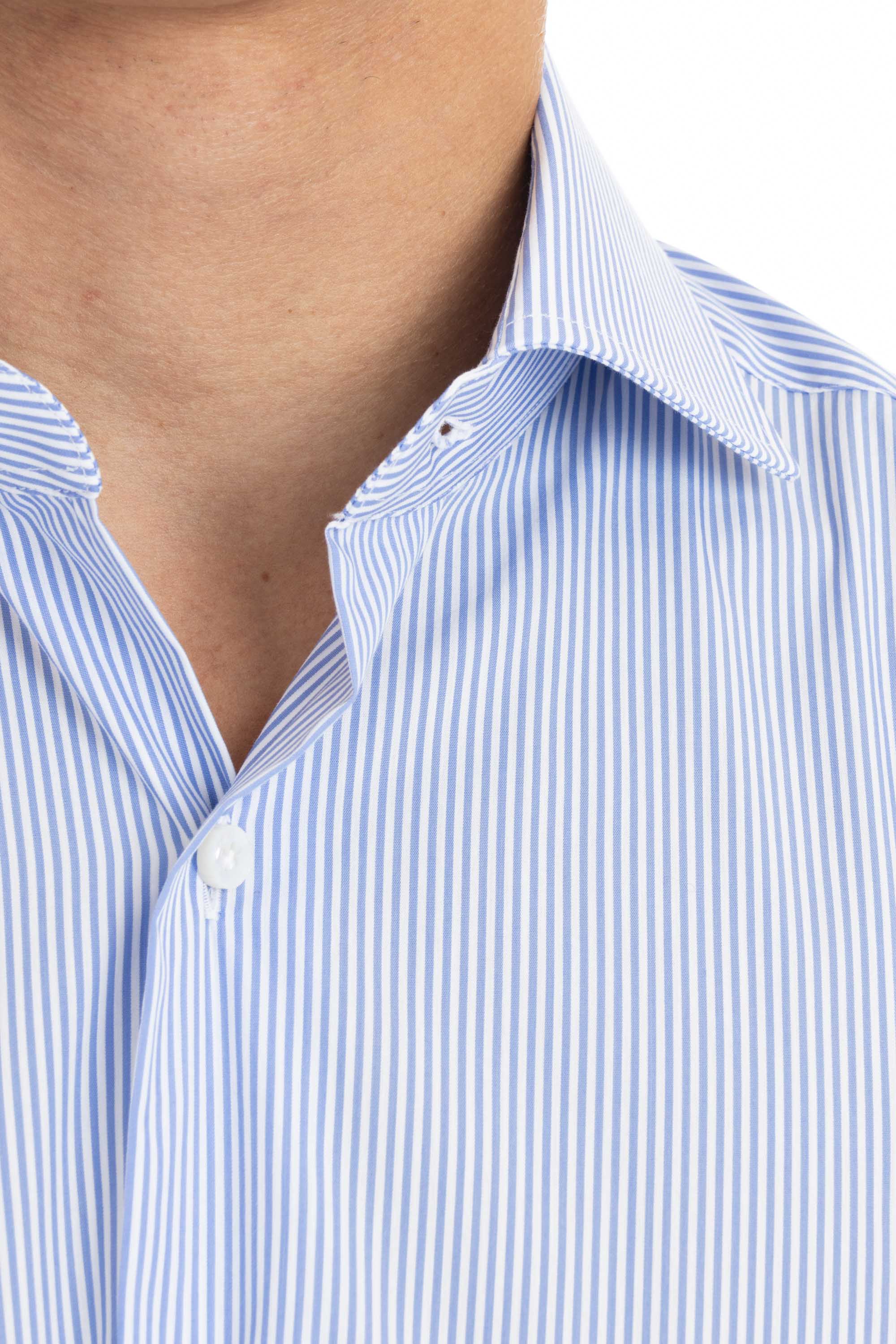 Camicia rigata in popeline stretch Etichetta Nera