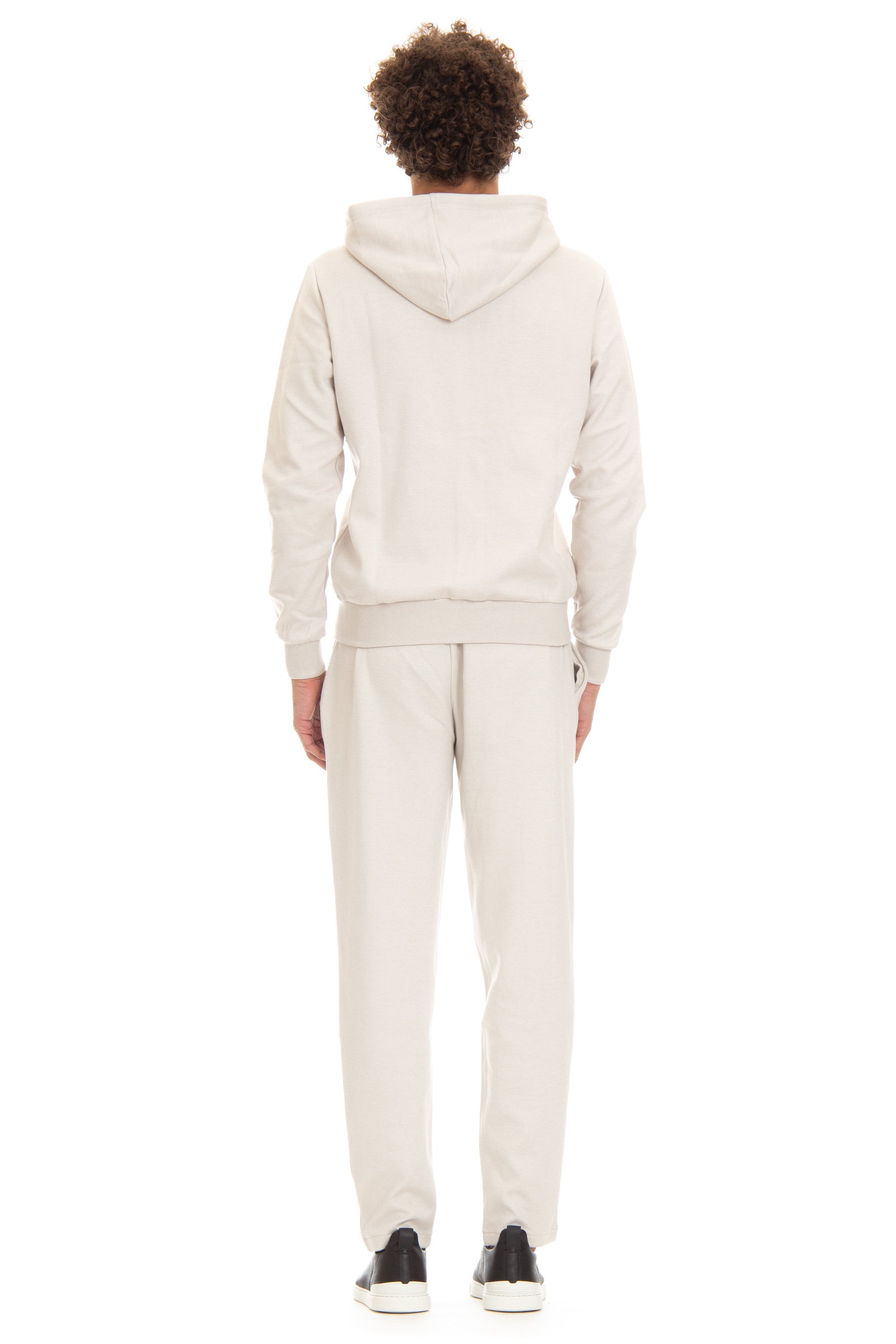 Cotton-cashmere-silk hooded sweatshirt