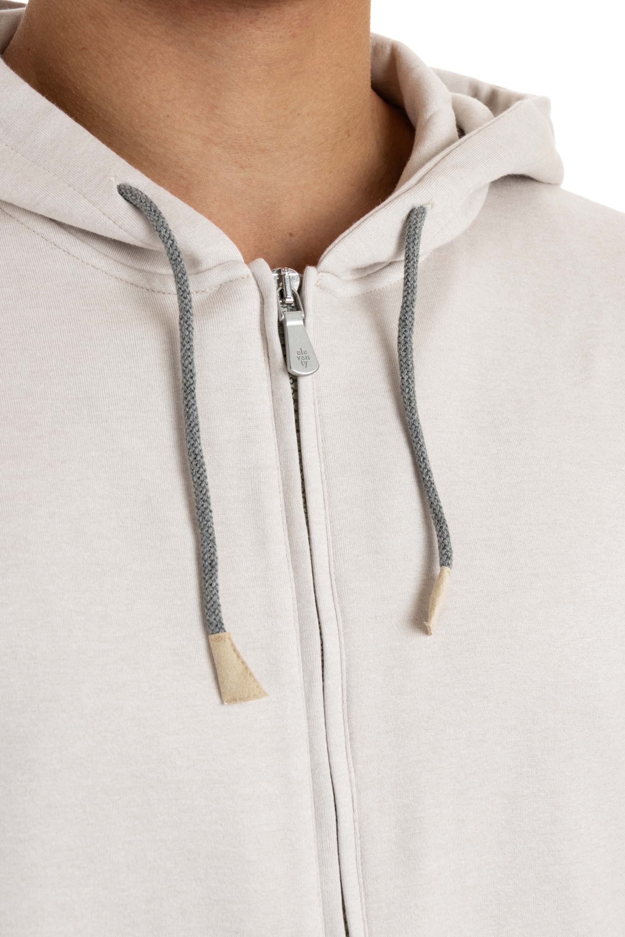 Cotton-cashmere-silk hooded sweatshirt