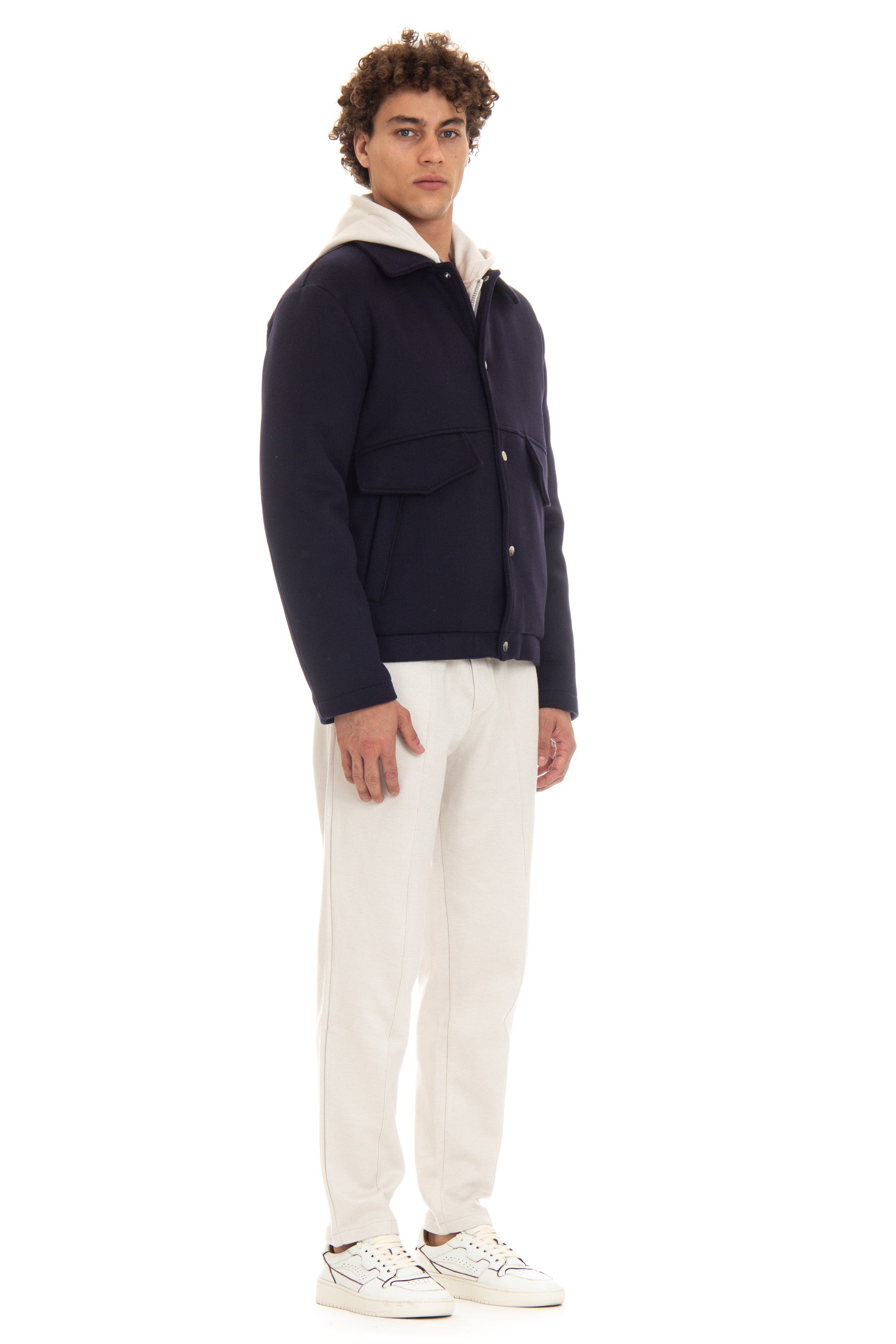 Wool-cashmere college jacket