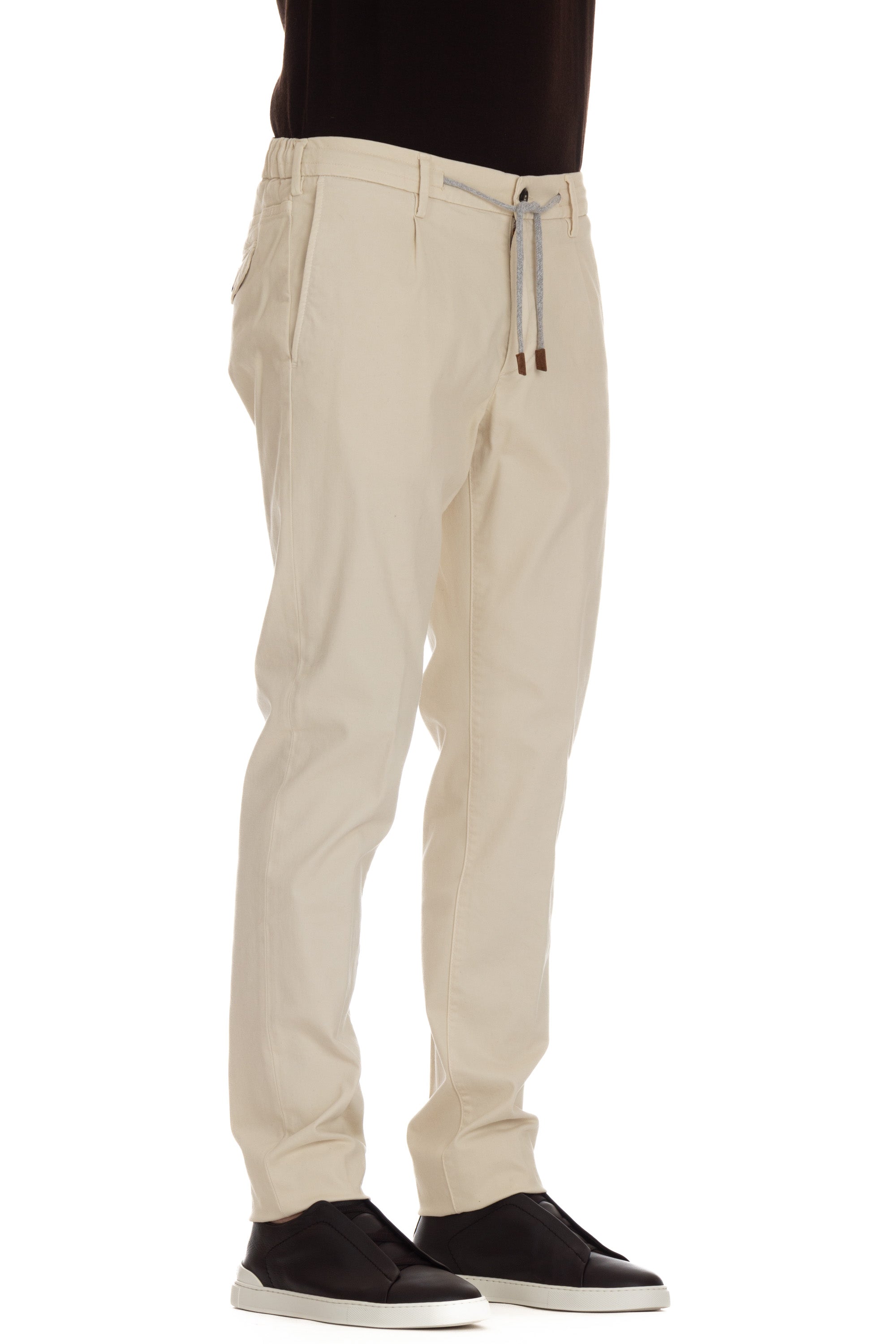 Pantalone jogger in fustagno di cotone-lyocell