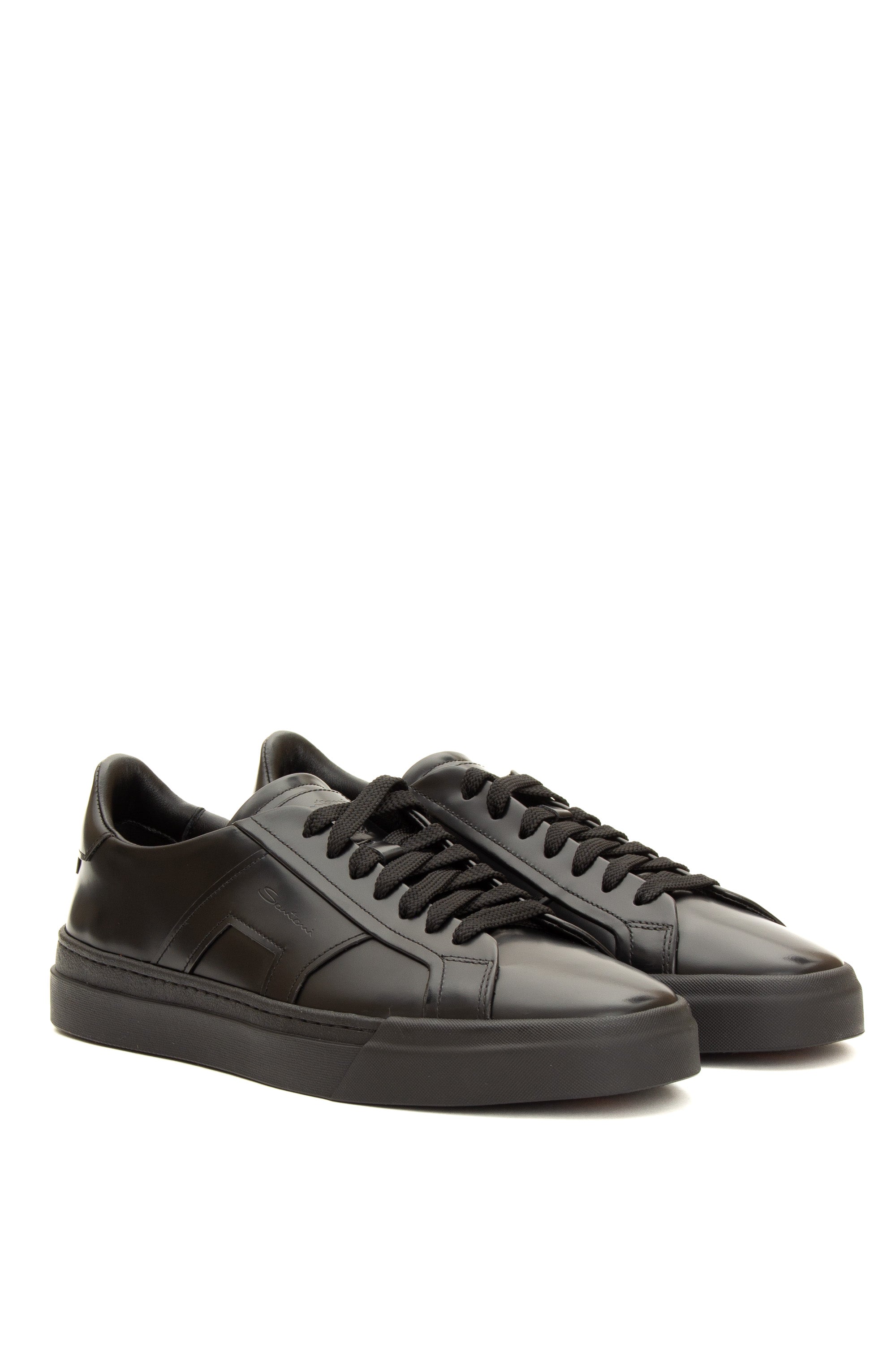 Double Buckle Sneaker in Brushed Calfskin